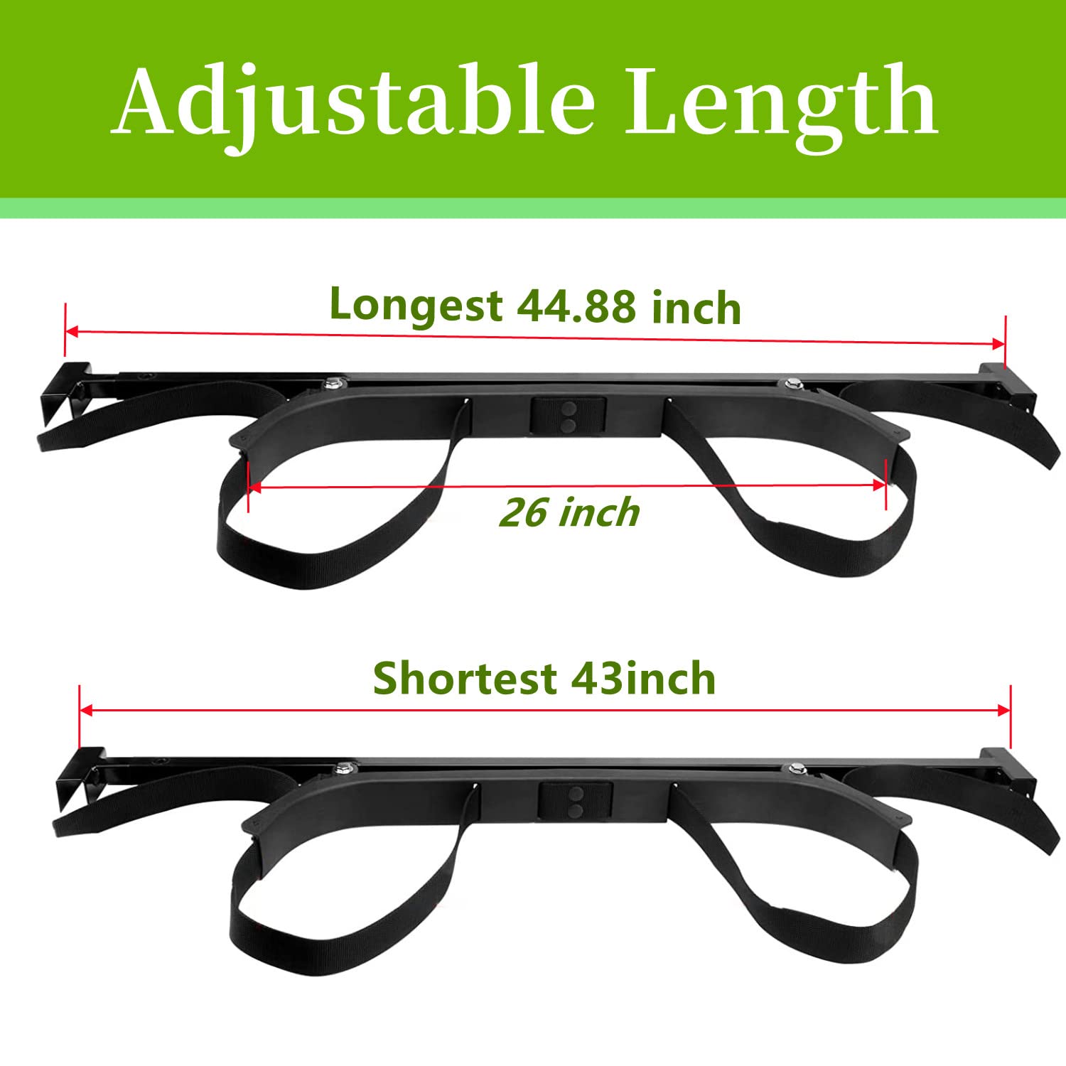 Golf Cart Bag Holder Bracket - Universal Fit for EZGO, Club Car & Yamaha Carts - No Drilling Required & Adjustable Length - Perfect for Golf Bags, Coolers & Storage on Rear Seats