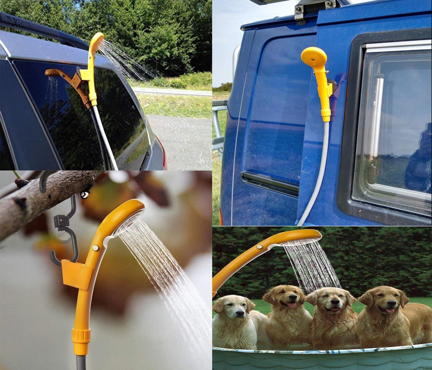 MACHSWON 12V Portable Car Shower Sprayer - Outdoor Car Wash Tool with Adjustable Water Sprinkler Head - Perfect for RV, Boat, and Pet Cleaning