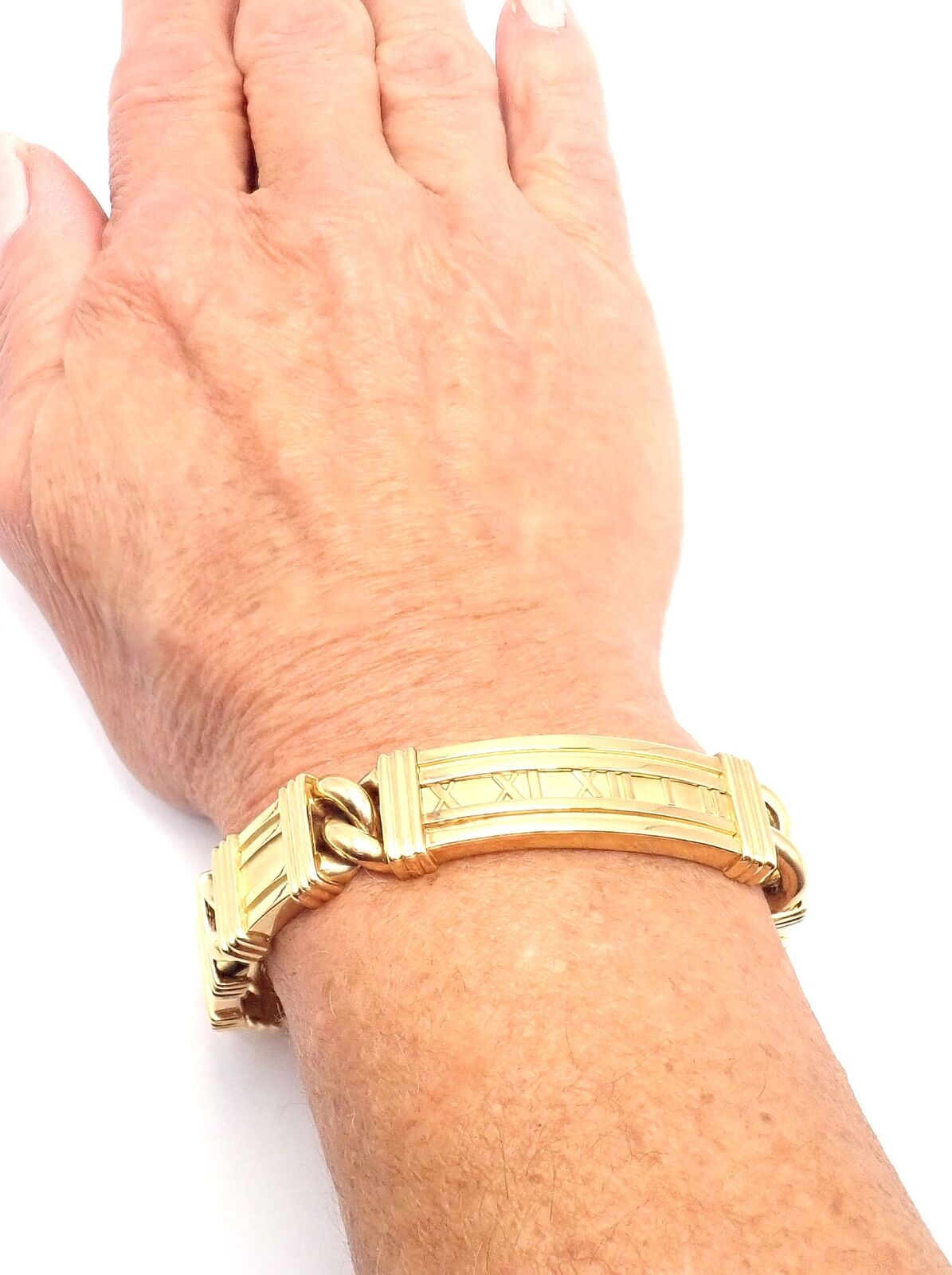Authentic Tiffany & Co Atlas 18k Yellow Gold Link Bracelet Vintage 1995 - Luxury Jewelry Gift for Women, Perfect for Anniversaries & Special Occasions