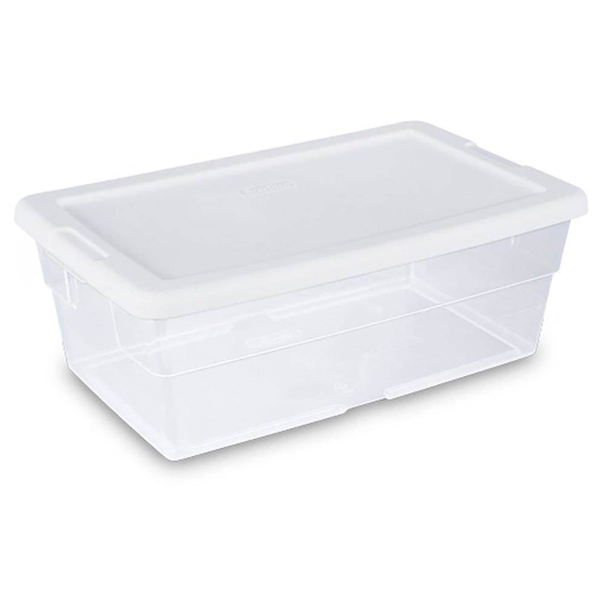 Sterilite 6 Quart & 16 Quart Clear Plastic Storage Containers - 24 Pack Each - Stackable Organizing Bins for Home, Office, Closet & Garage Storage Solutions