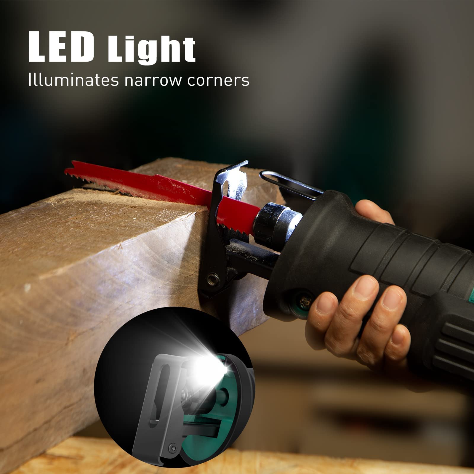 Heavy-Duty Reciprocating Saw - Powerful Corded Electric Saw for Wood, Metal & PVC Cutting - Perfect for DIY Projects, Construction & Demolition Work