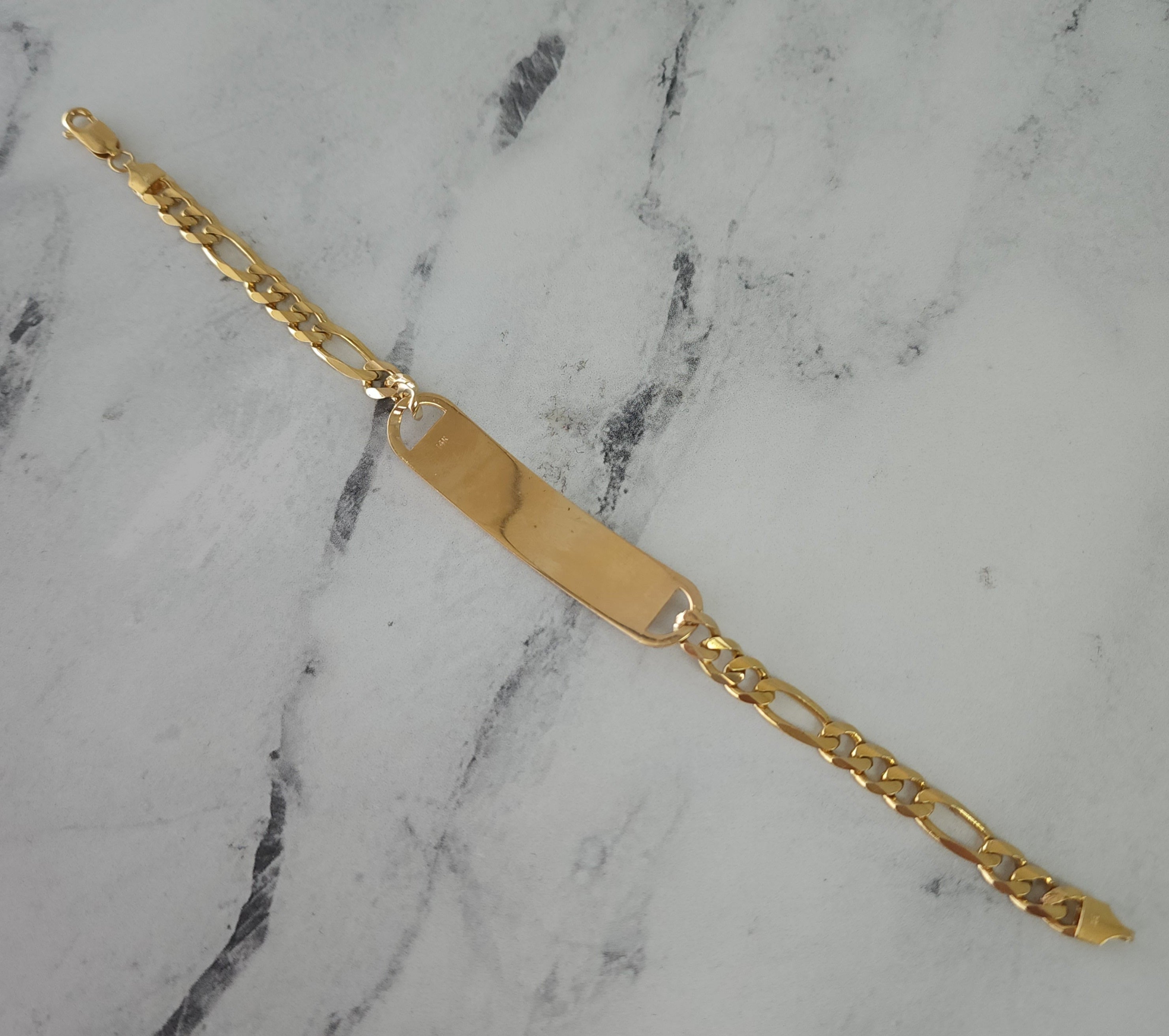 14k Yellow Gold Medical Alert Bracelet with Figaro Chain - Stylish & Durable Emergency ID Jewelry for Seniors, Allergies & Medical Conditions
