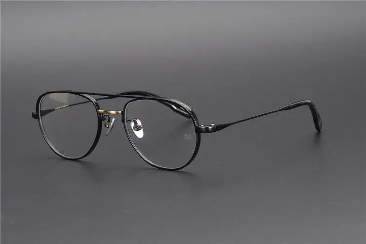 Stylish Aimee Unisex Full Rim Oval Double Bridge Titanium Eyeglasses Frame 9531 - Lightweight & Durable for Work, Reading & Everyday Wear