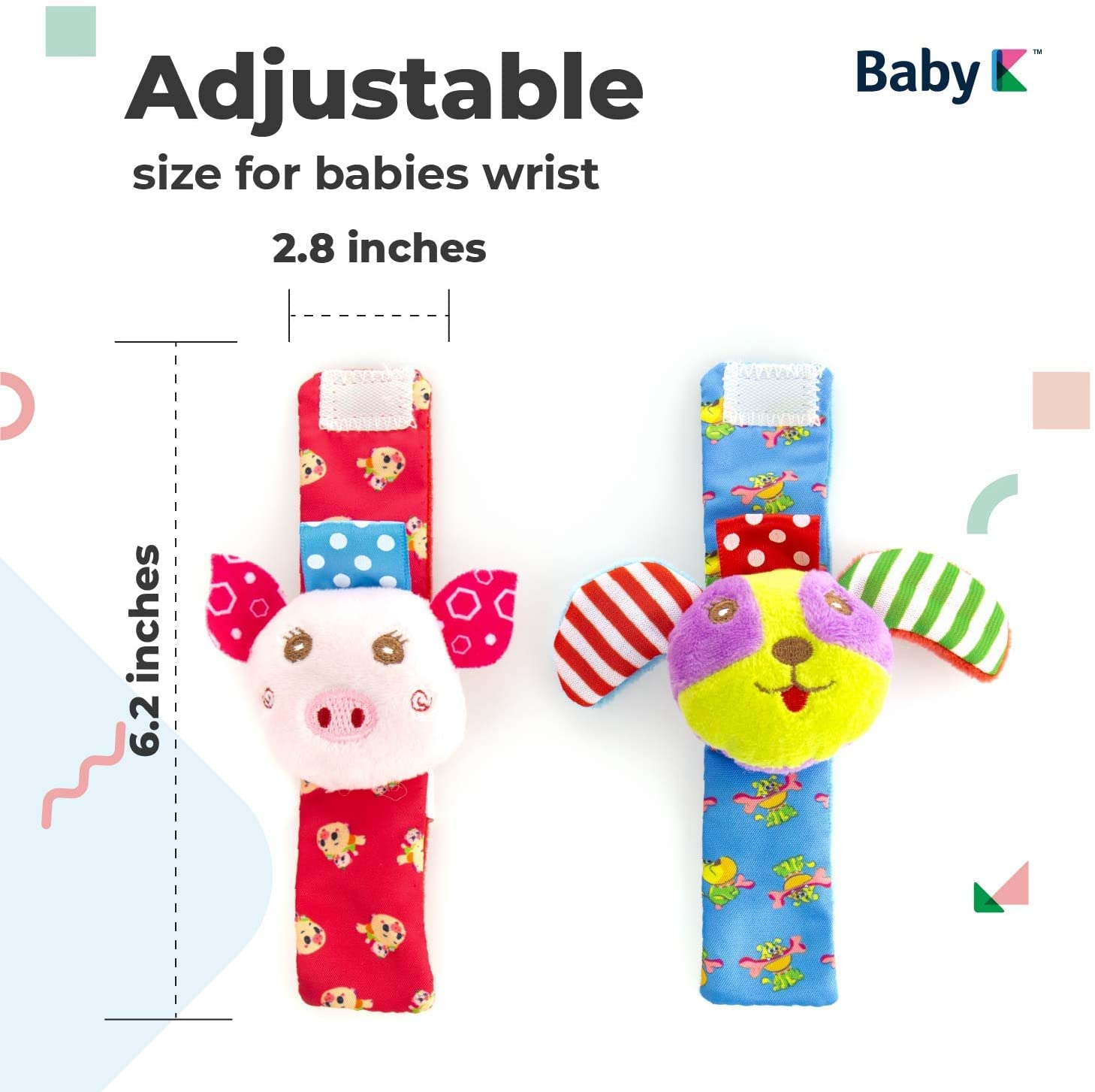 Baby Rattle Socks for Boys & Girls - Zoo Animal Foot & Wrist Rattles - Soft Infant Toys 6-12 Months - Perfect Newborn Baby Shower Gift - Easy Wear Sensory Toys for Crawling & Tummy Time Play