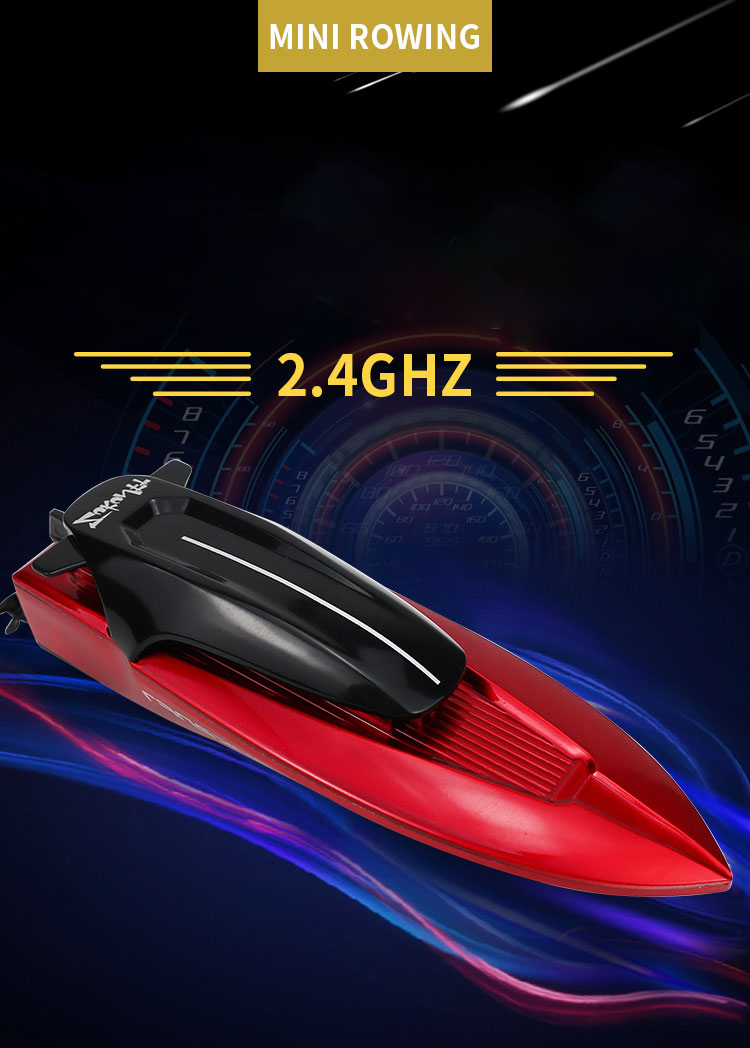 TOUCAN 2.4Ghz RC Rowing Skiff Remote Control Electric Boat with Twin Propellers - Ready to Run Mini Toy Model (14x4x3.8cm) for Indoor & Outdoor Water Play - Perfect for Pools, Lakes and Bathtub Fun