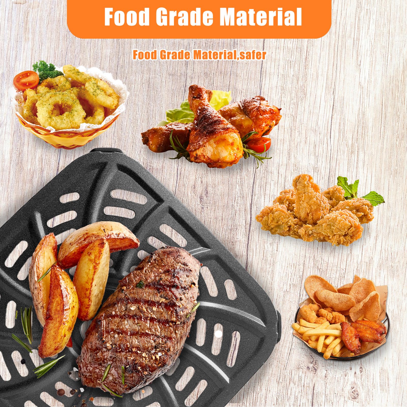Upgraded Nonstick 4QT Air Fryer Grill Plate for Gourmia GAF414 Digital Air Fryers - Crisper Tray Rack Insert & Grid Shelf Accessory | Perfect for Grilling Steaks, Vegetables & Making Crispy Snacks at Home