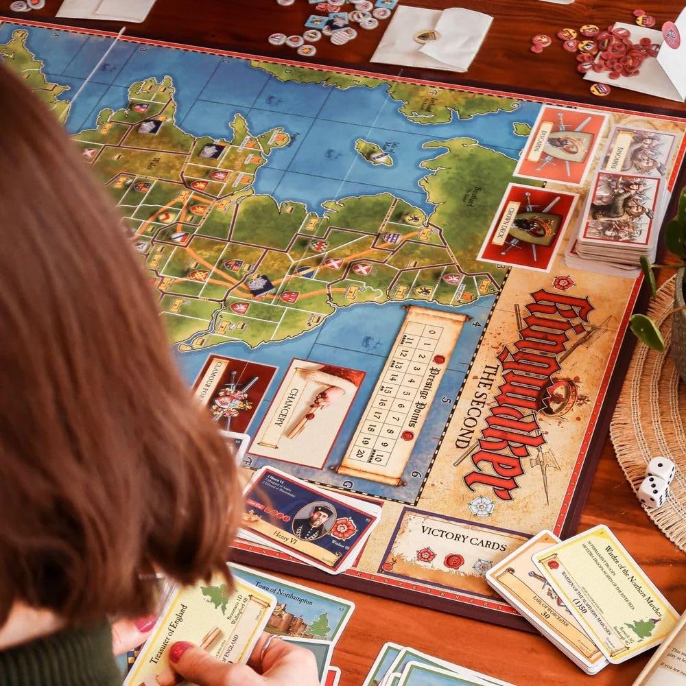 Kingmaker Strategy Board Game by Gibsons Games - 1-6 Players - 60-120 Min Medieval Political Adventure - Perfect for Family Game Nights & Teen/Adult Parties (Ages 14+) - English Edition - Great for History Lovers & Strategy Game Enthusiasts