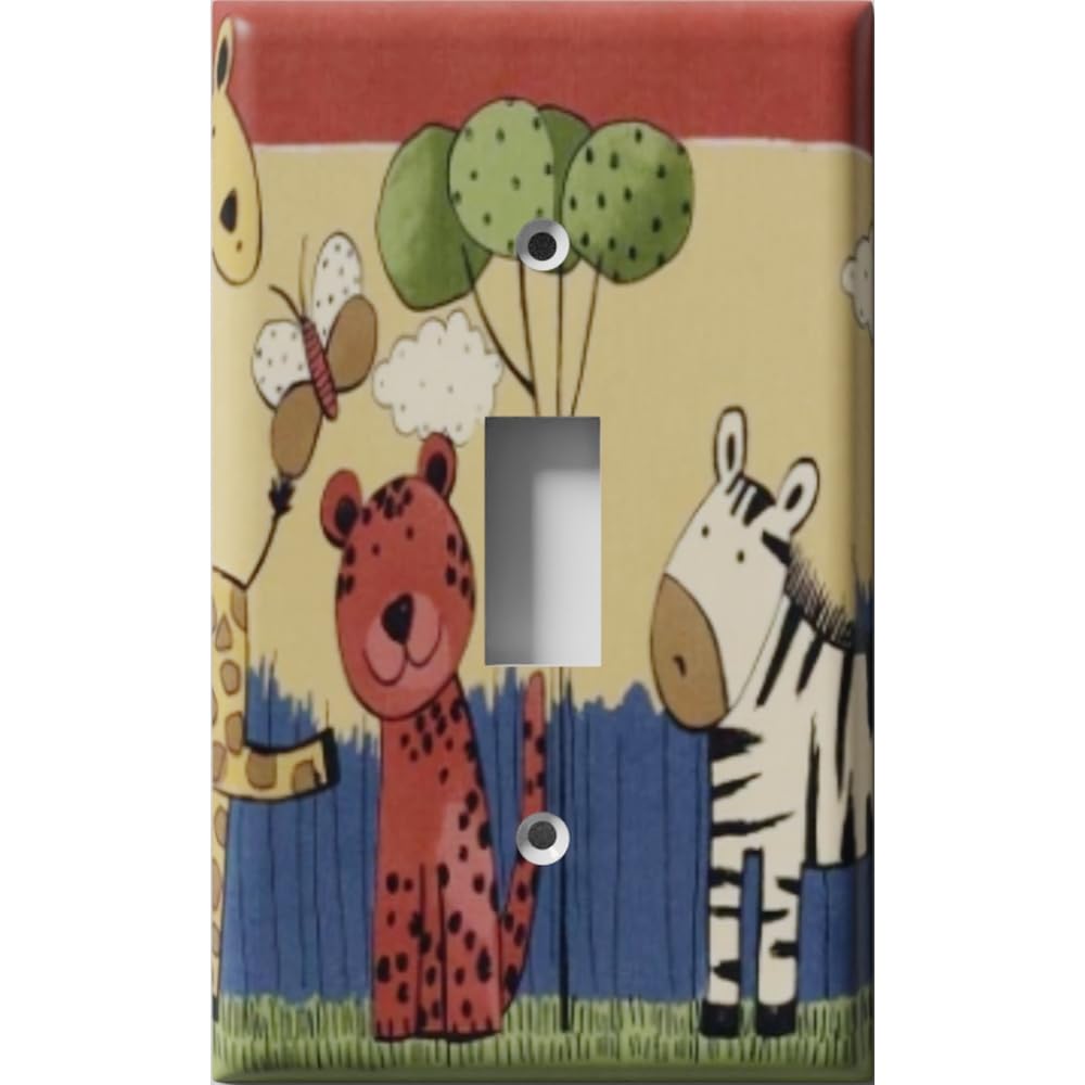 Animal Birthday Party Light Switch Cover - Toggle Wall Plate for Kids Room