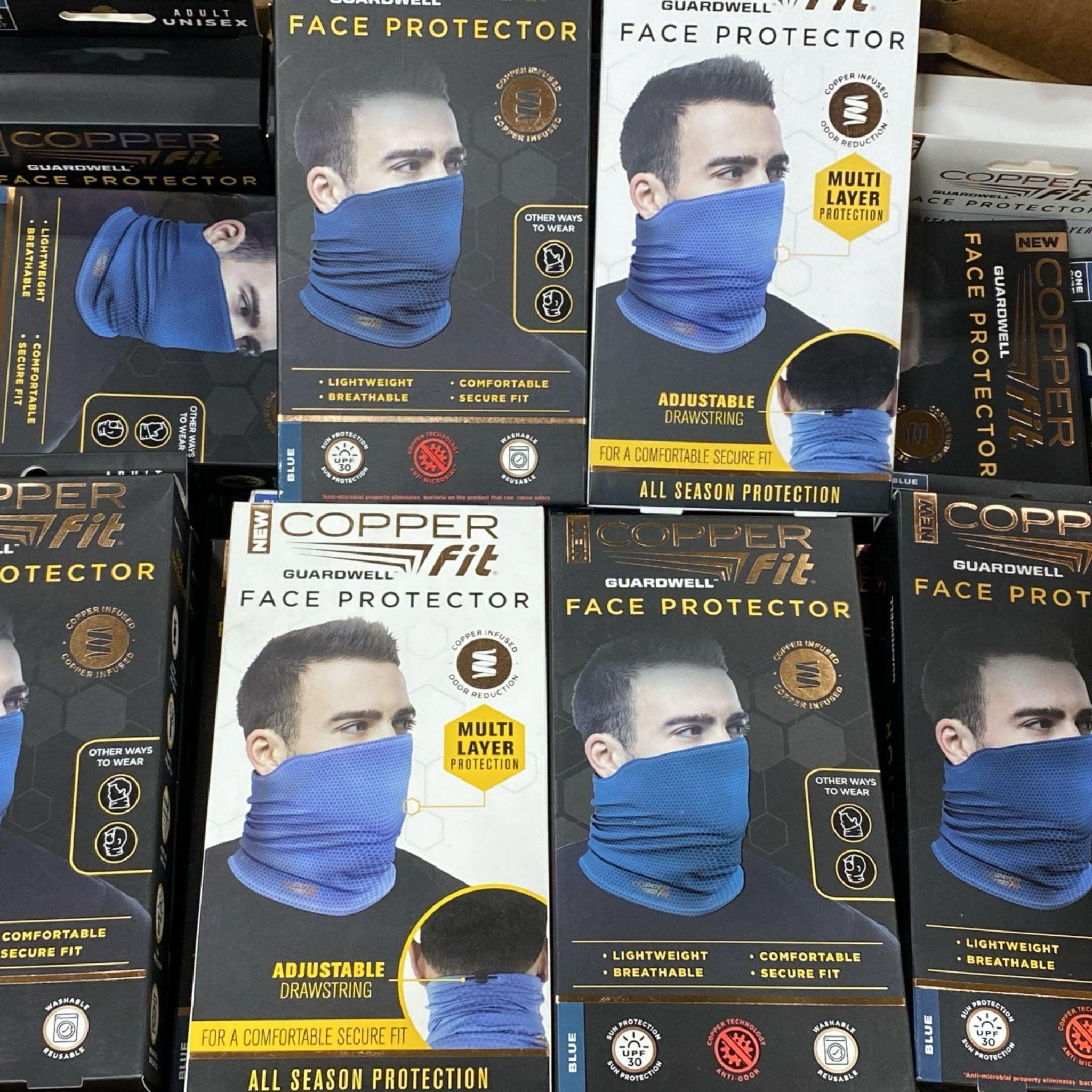Copper Fit Face Protector - 50 Pack Disposable Face Masks for Daily Protection, Comfort & Breathability - Ideal for Work, Travel & Public Safety