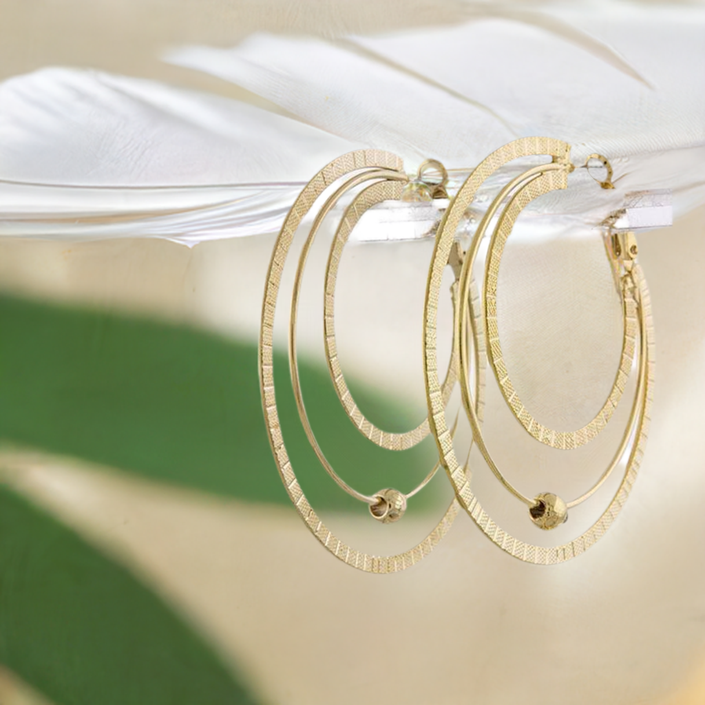 14K Gold Ball Hoop Earrings for Women - Classic Circle Stud Earrings for Everyday Wear, Parties & Gifts