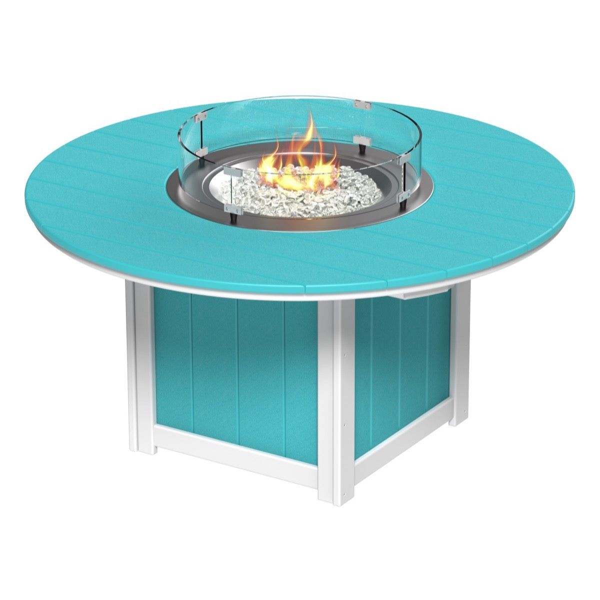 LuxCraft Lumin 60-Inch Round Fire Table - Outdoor Propane Fire Pit for Patio, Backyard, and Poolside Gatherings