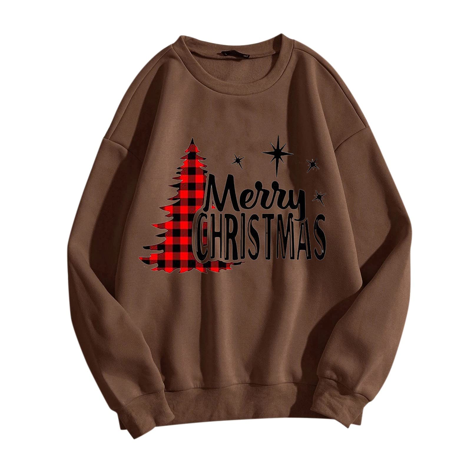 Women's Christmas Print Pullover Hoodie - Cozy Long Sleeve O-Neck Sweatshirt for Holiday Parties & Winter Fashion | Cute Casual Tops for Christmas Gifts & Family Gatherings