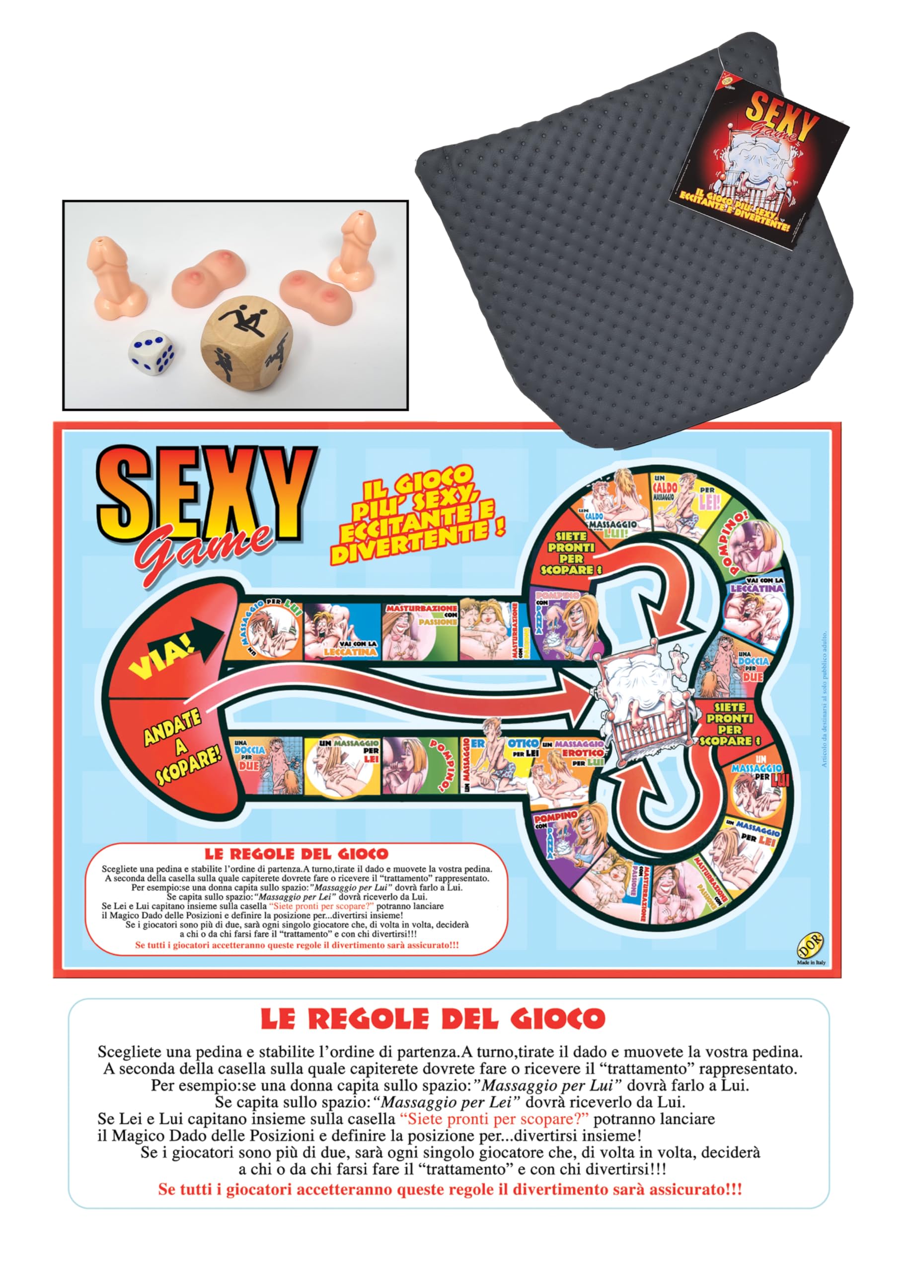 Sexy Adult Dice & Checkers Board Game - Fun Couples Game for Date Nights & Romantic Evenings