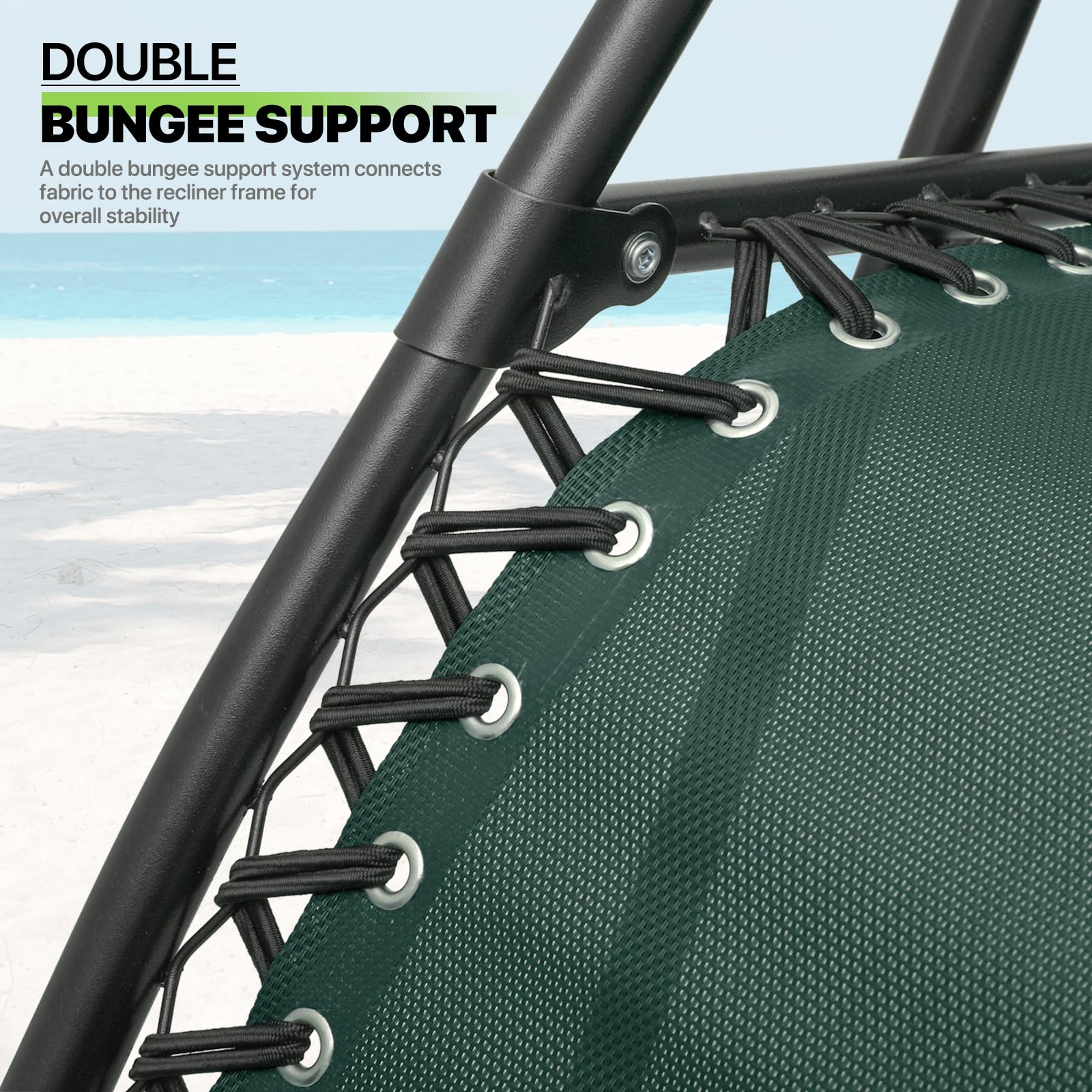 Magshion Zero Gravity Lounge Chairs Set of 2 - Adjustable Outdoor Patio Recliners with Side Tray & Pillow Headrest - Foldable Anti-Gravity Chairs for Backyard, Poolside, Camping, Beach - Green (Perfect for Relaxing in Garden, Patio or Vacation)