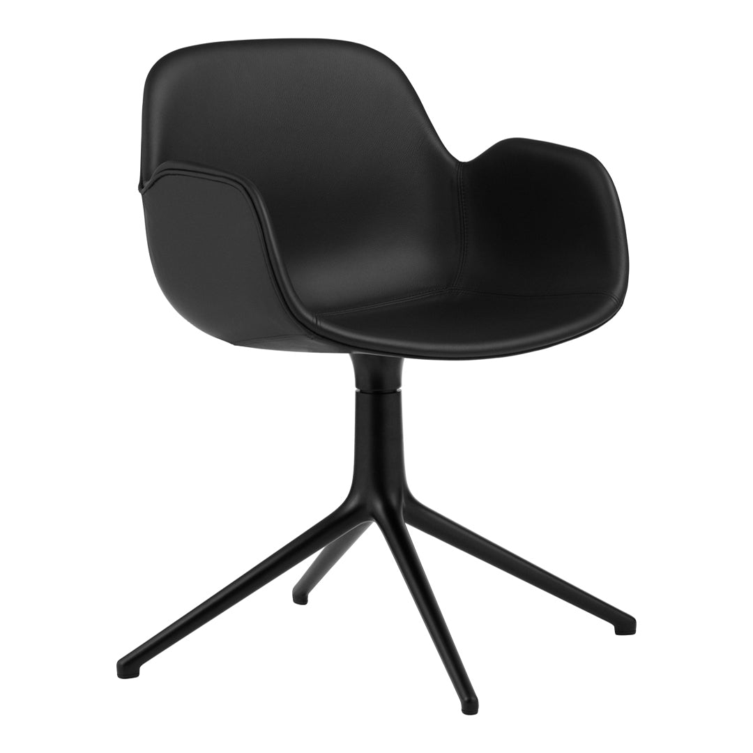 Modern Form Armchair with 4L Swivel Base & Upholstered Fabric - Perfect for Living Room, Office, and Lounge Areas