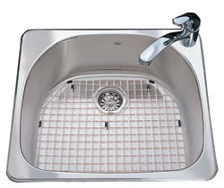 1 Hole 1 Bowl Drop-in Kitchen Sink with Bottom Grid - 18 Gauge Stainless Steel, Model CSX2123/8S/1R by Kindred - Perfect for Modern Homes, Restaurants & RV Kitchens