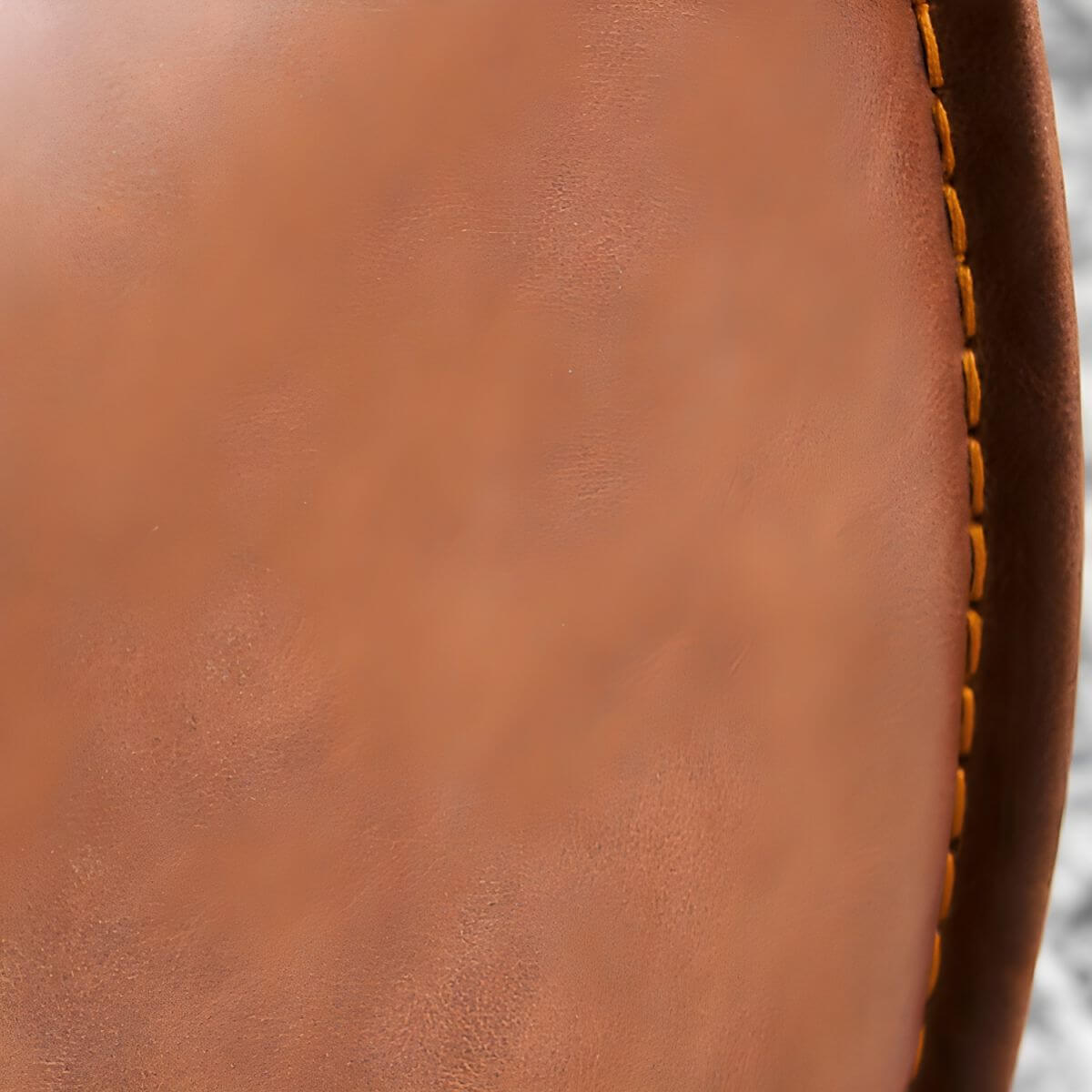 Mid Century Modern Brown Leather Upholstered Utility Stool - Water Resistant Finish | Perfect for Living Room, Bedroom & Office Decor