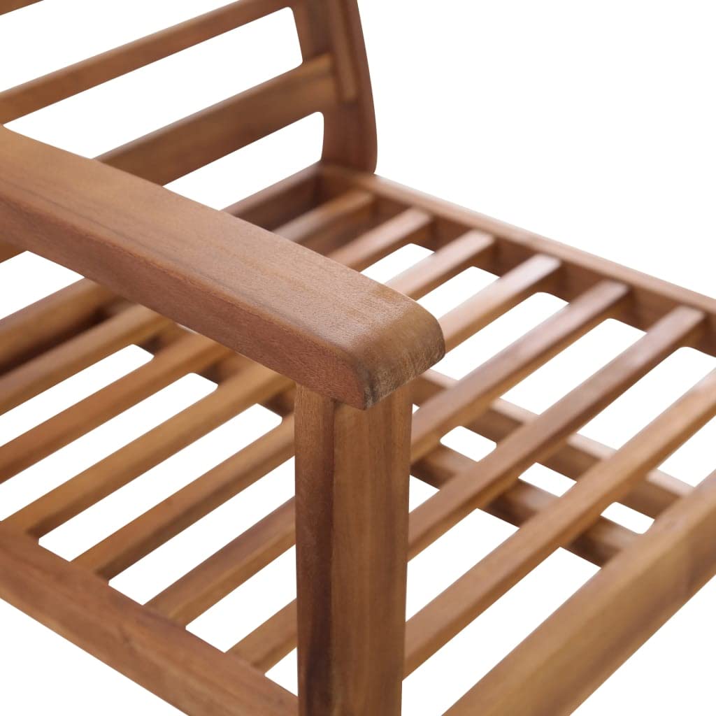 Premium Acacia Wood Outdoor Lounge Set - Rustic Patio Furniture with Table, Bench & 2 Chairs - Durable Garden, Terrace & Backyard Furniture for Relaxing & Entertaining