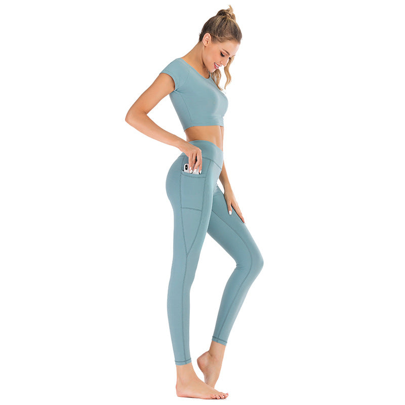 Women's Pocket Yoga Clothes Set - Comfortable & Stylish Activewear for Yoga, Gym & Travel