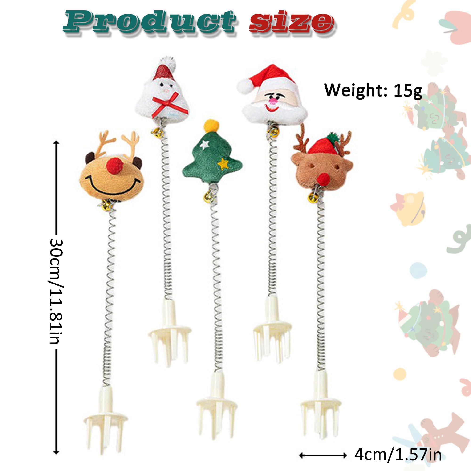 5PCS Christmas Cat Toys Set - Interactive Cat Wand, Scratcher & Plug-in Toys for Kittens & Puppies - Fun Holiday Playtime Gifts for Pets