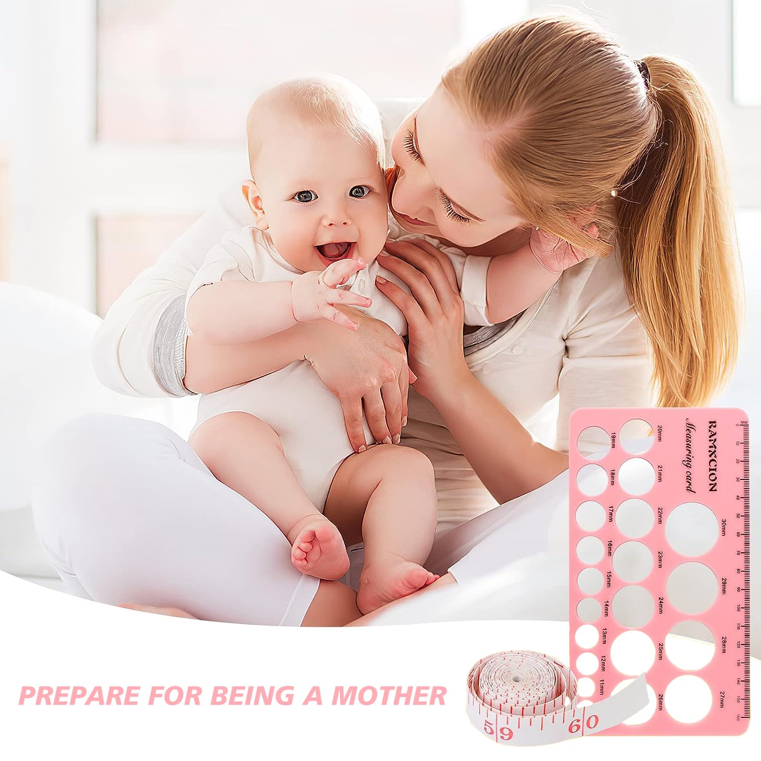 Silicone Nipple Measuring Ruler for Breast Pump Flange Sizing - 1PC Pink Nipple Size Guide for Breastfeeding Moms - Perfect for Medela, Spectra & Lansinoh Pumps - Home & Hospital Use