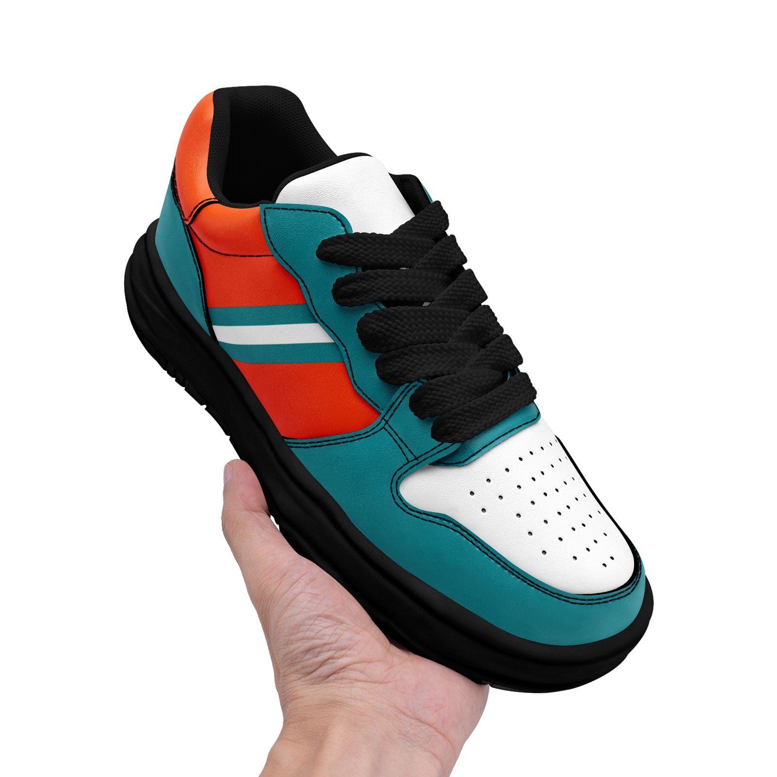 Custom Green & Orange Miami Sneakers - Personalized Unisex Shoes FN032 D020389 | Trendy Streetwear & Casual Fashion for Men & Women