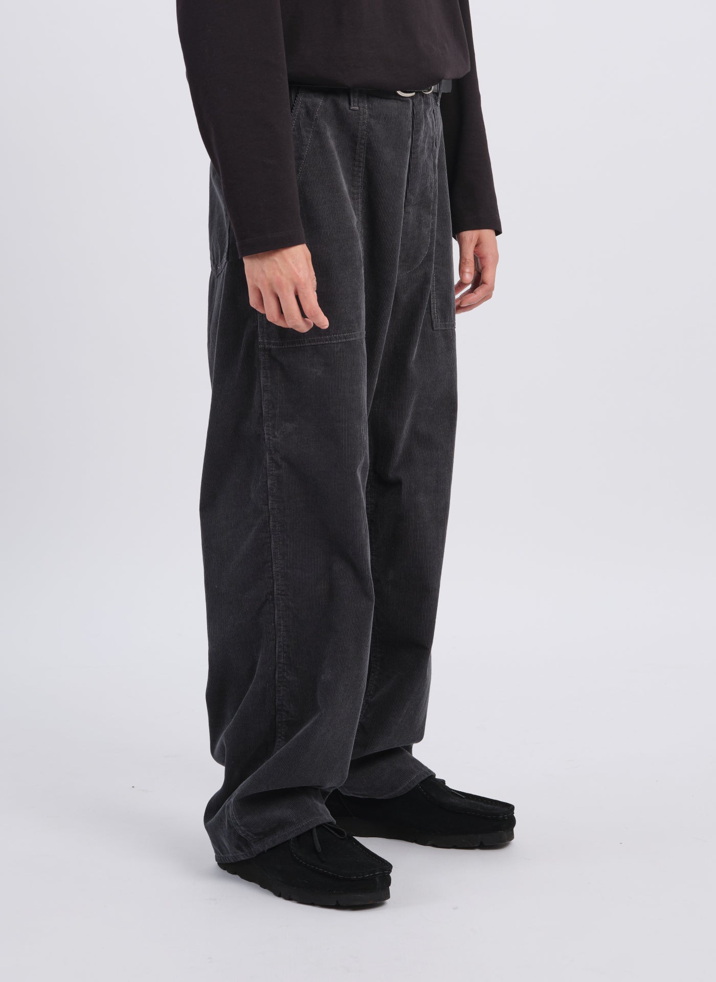 14W Corduroy Wide Tapered Baker Pants for Women - Comfortable High Waisted Work Pants for Baking, Cooking & Casual Wear