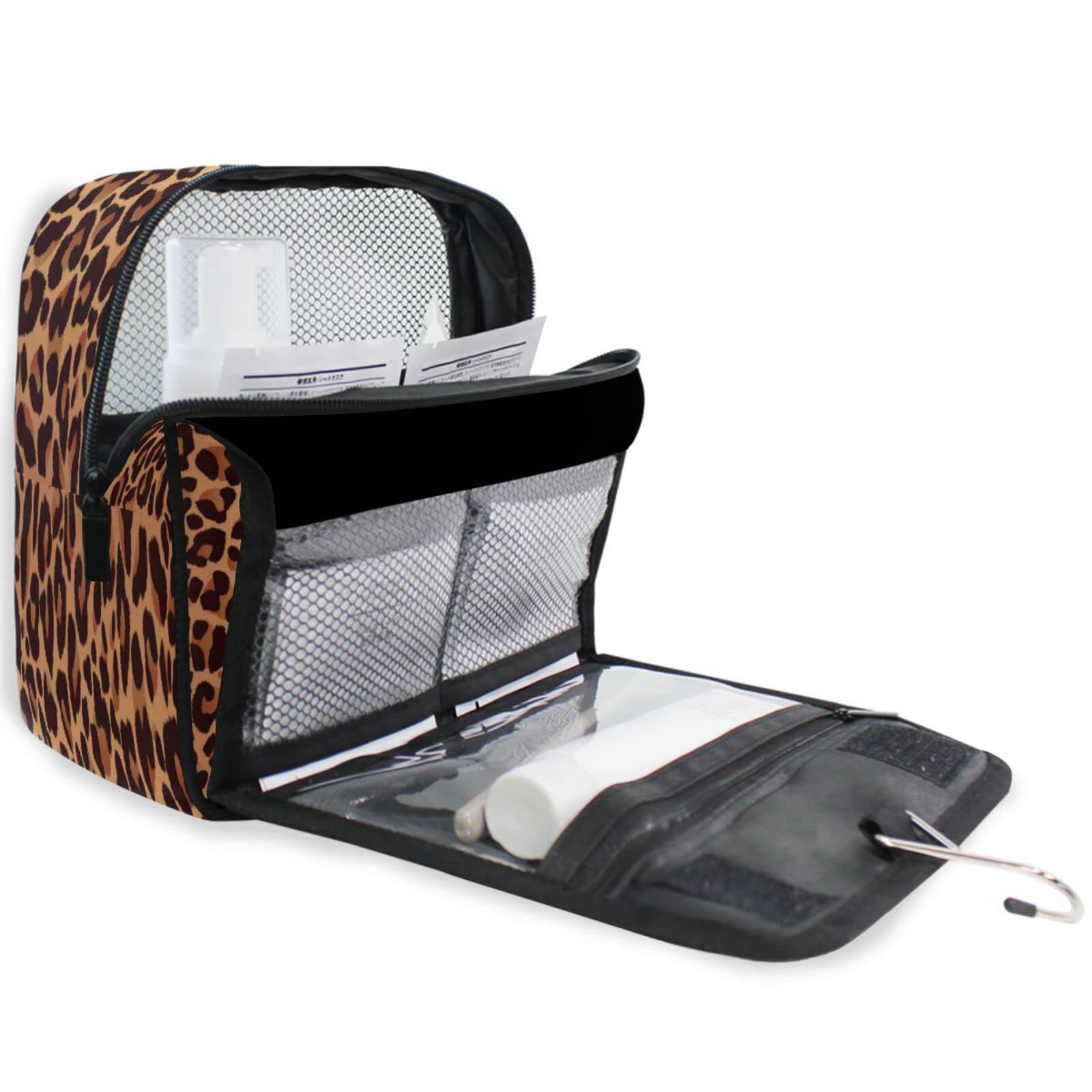 Waterproof Leopard Toiletry Bag for Travel & Shower - Women's Cosmetic Organizer