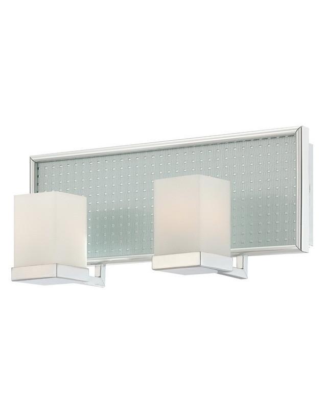 Quoizel VTIN8602C Vetreo Infinity 2-Light Bathroom Vanity Wall Sconce with LED Nightlight - Polished Chrome Finish - Perfect for Modern Bathrooms & Powder Rooms