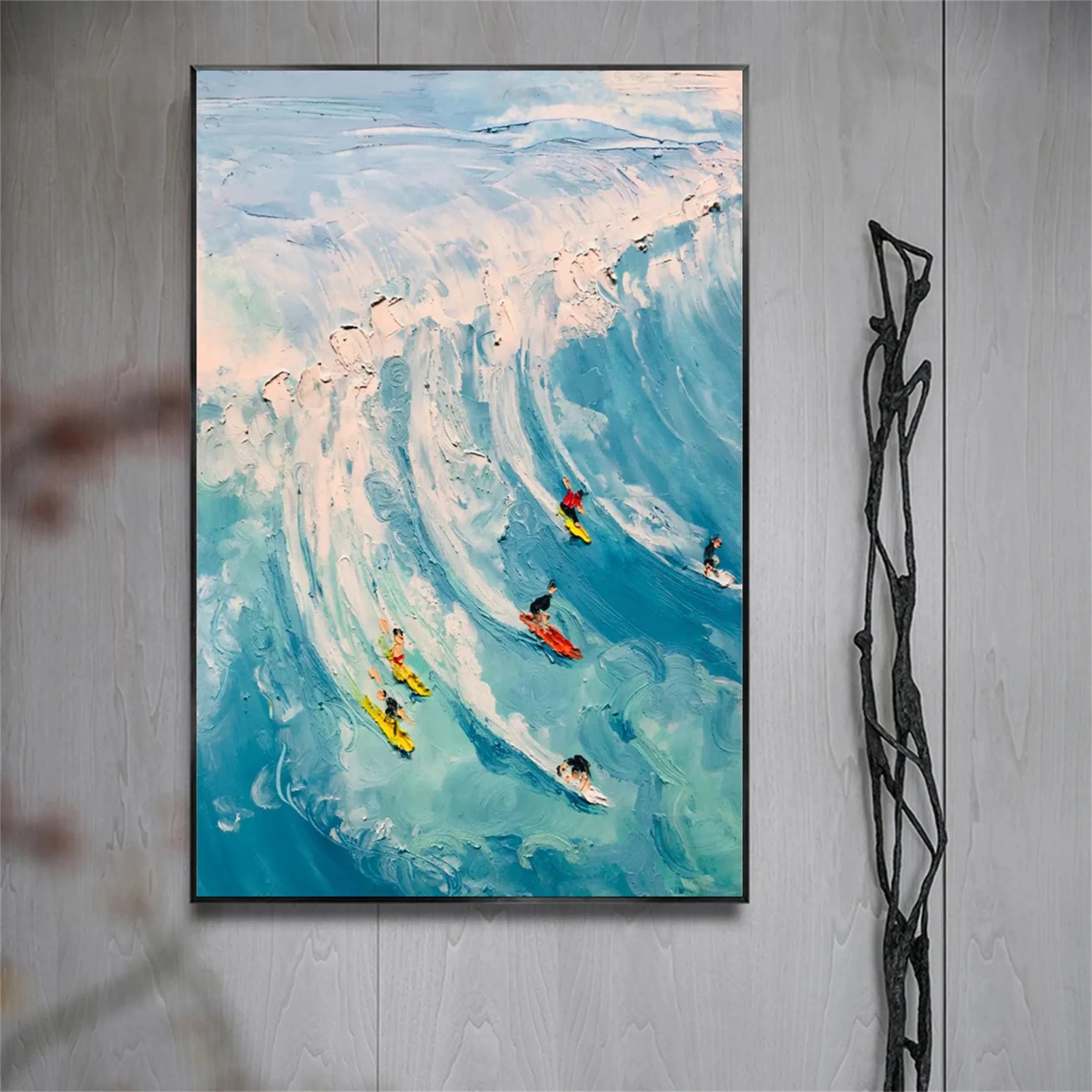 Seascape and Snowy Peak Painting - Premium Wall Art Decor #SP024 | Perfect for Living Room, Bedroom & Office