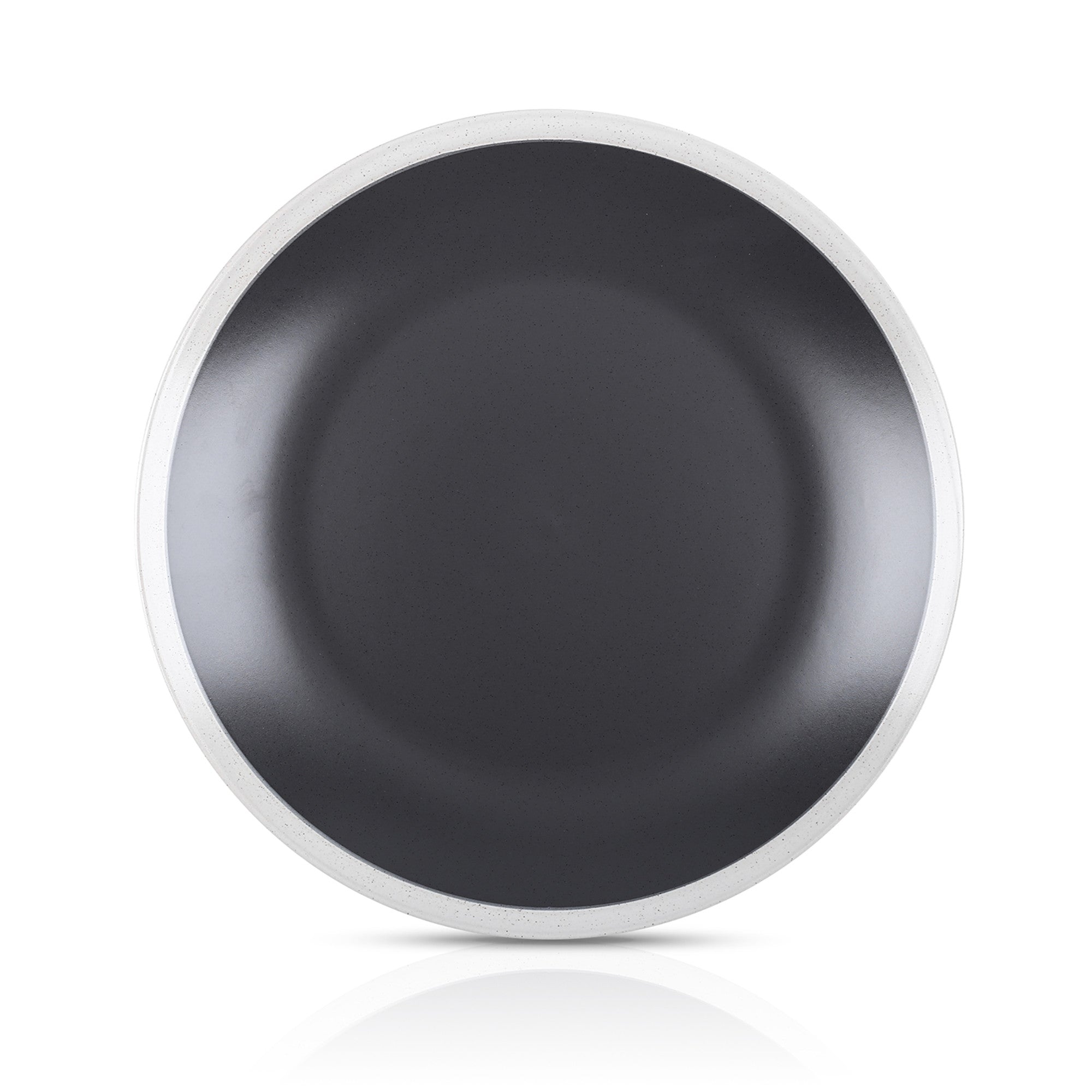 Premium Serenity Stoneware Dinner Plate Set - Dark Gray & Cream - Elegant Dining for Everyday Meals & Special Occasions