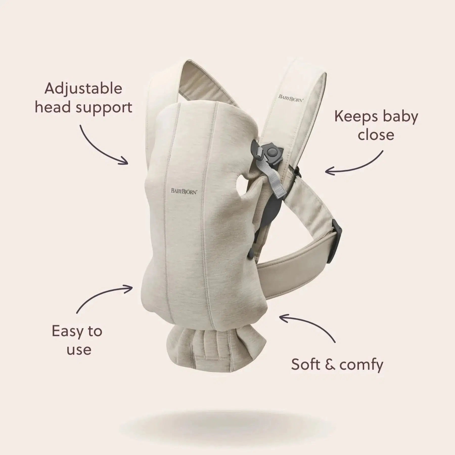 Baby Bjorn Baby Carrier Mini - Black Woven Infant Carrier for Newborns to Toddlers | Hands-Free Baby Wearing for Parents, Ergonomic Support for Hiking & Shopping