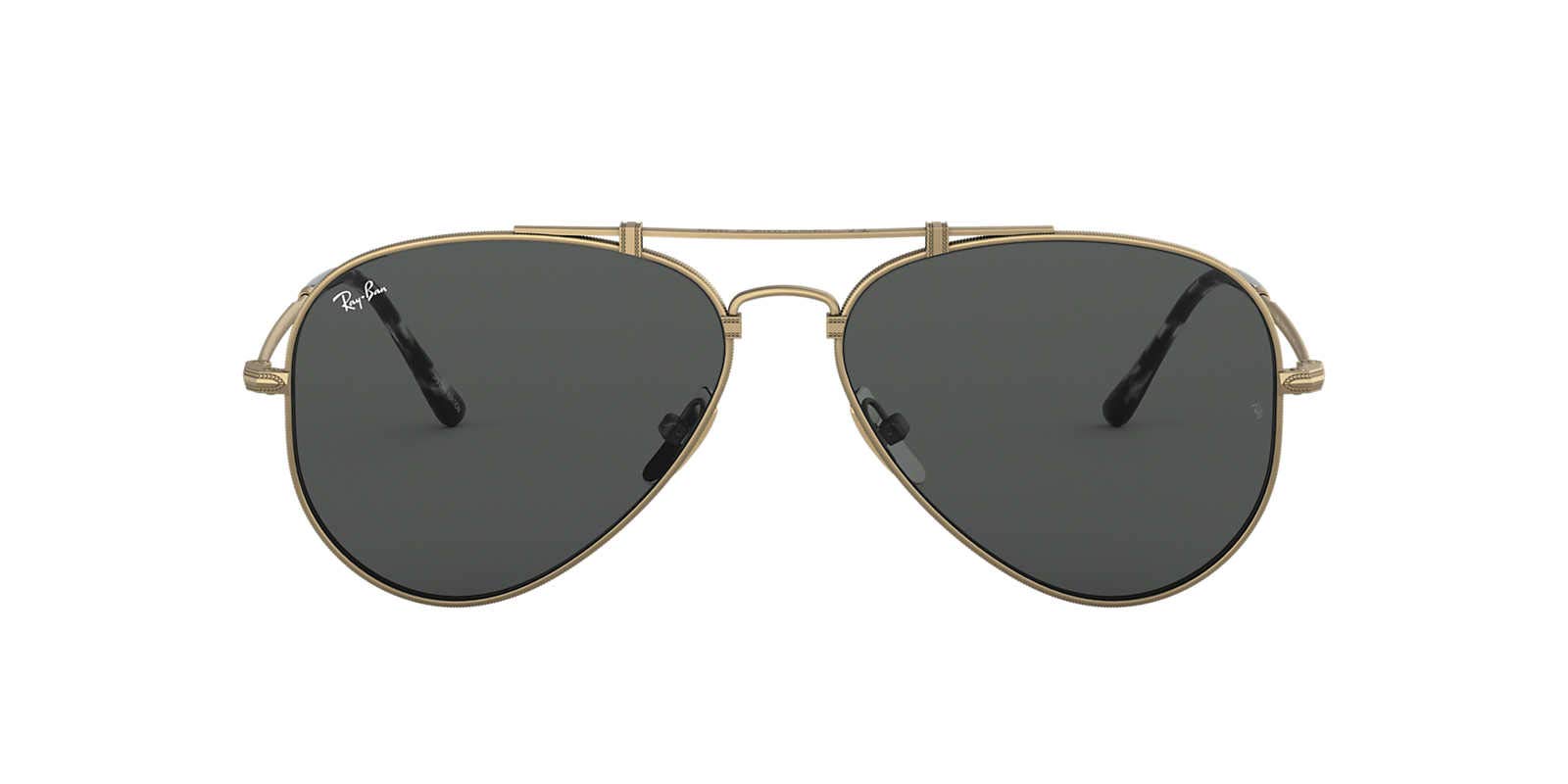 Ray-Ban RB8125 Titanium Aviator Sunglasses for Men & Women - Polarized UV Protection - Classic Pilot Style for Driving, Travel & Outdoor Activities