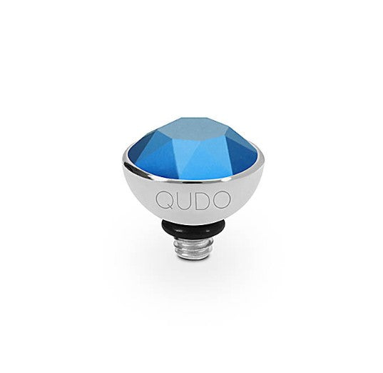 Qudo BOTTONE 8mm Metallic Blue Button for Sewing, Crafts, and DIY Projects - 680175 - Perfect for Clothing, Accessories, and Home Decor