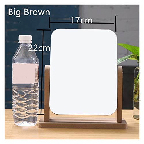 Portable Spin Makeup Mirror with Stand - 360° Rotating Vanity Mirror for Desk, Travel & Home Use - Perfect Cosmetic Mirror for Makeup, Skincare & Hair Styling (Big Brown)