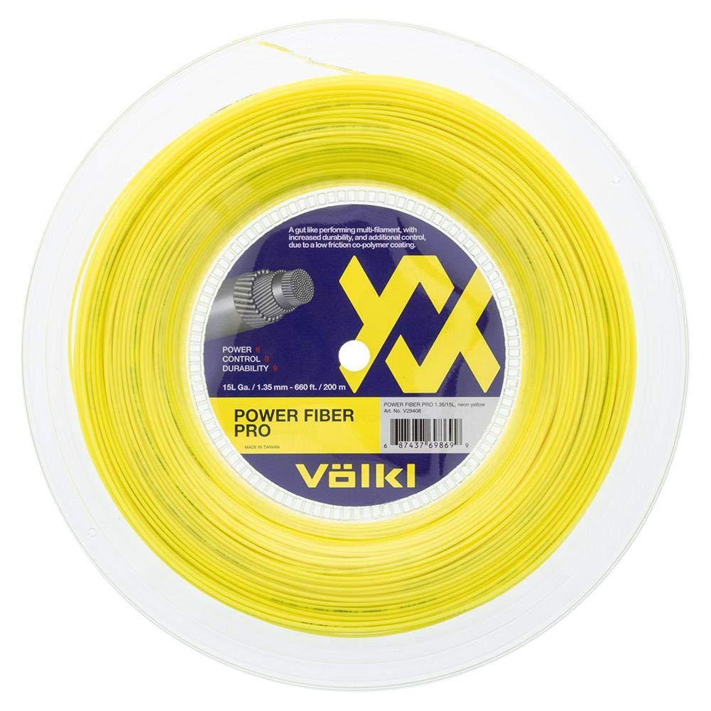 Volkl Power Fiber Pro Tennis Racket String - High Durability Multifilament for Enhanced Feel & Control | Perfect for Competitive Play & Recreational Tennis