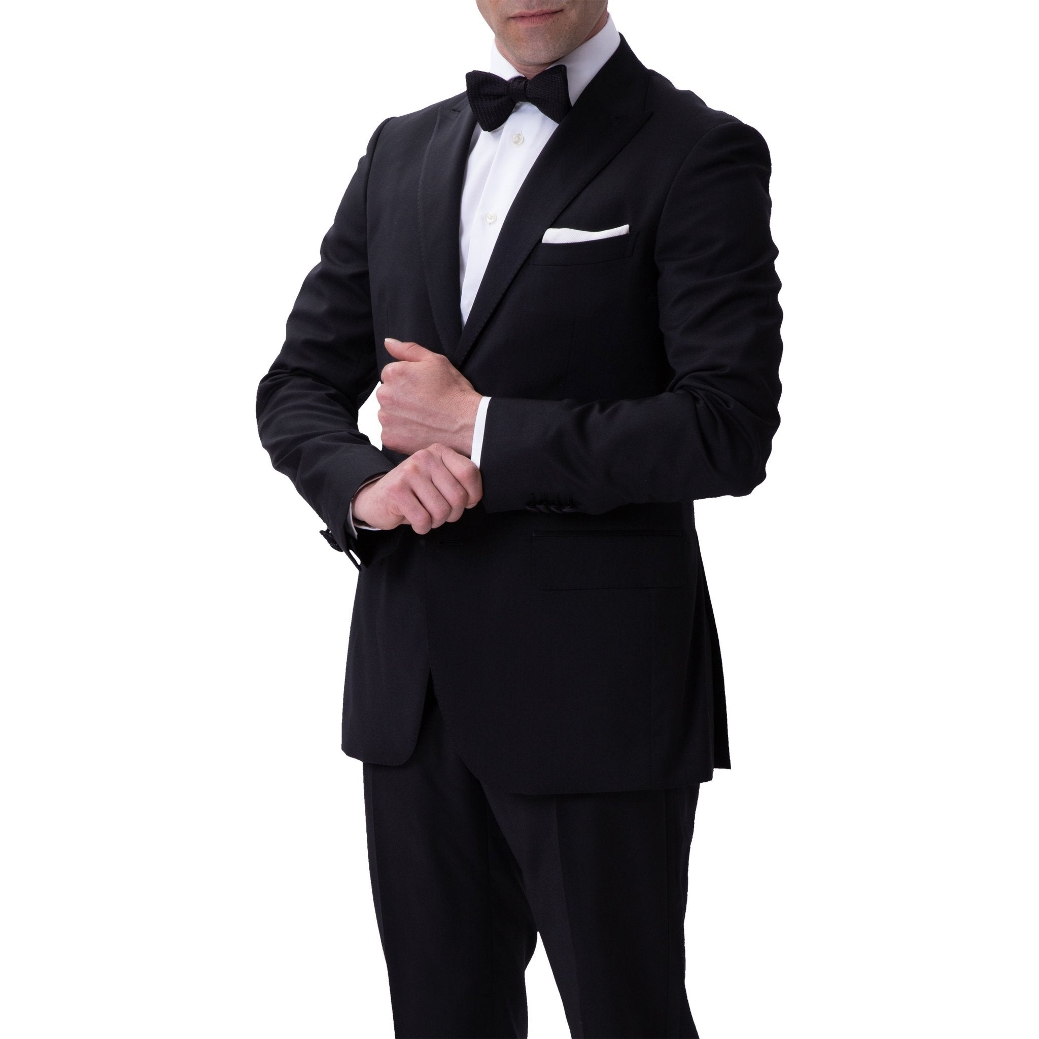 Premium Henry Sartorial Wool Peak Collar Dinner Suit for Men - Black, Size Large - Perfect for Formal Events, Weddings & Evening Galas