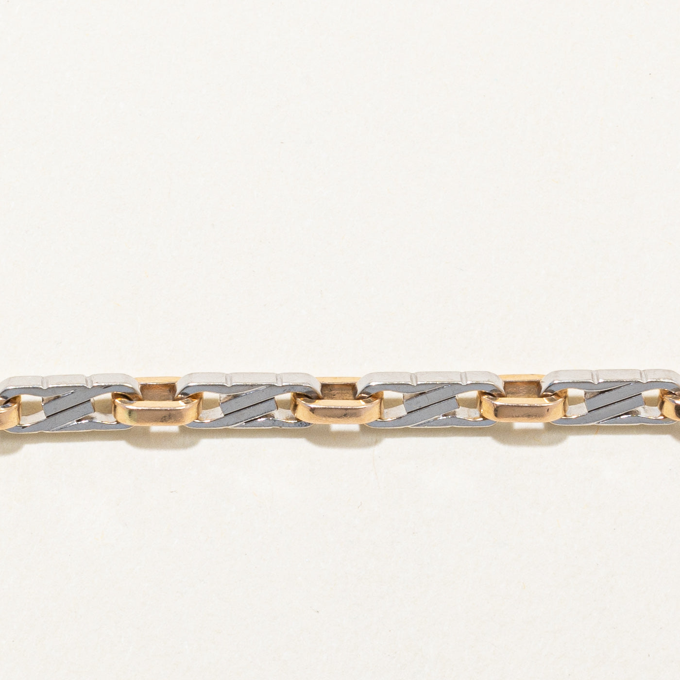 18K Two-Tone Gold Bracelet for Women - 8.75 Inch Adjustable Luxury Jewelry Gift for Anniversary, Birthday & Special Occasions