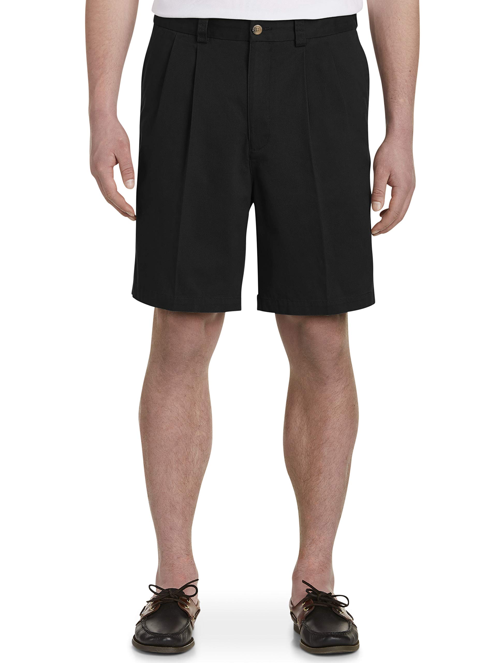 DXL Big and Tall Waist-Relaxer Pleated Shorts for Men - Comfortable Stretch Fit Casual Shorts for Summer, Travel & Outdoor Activities