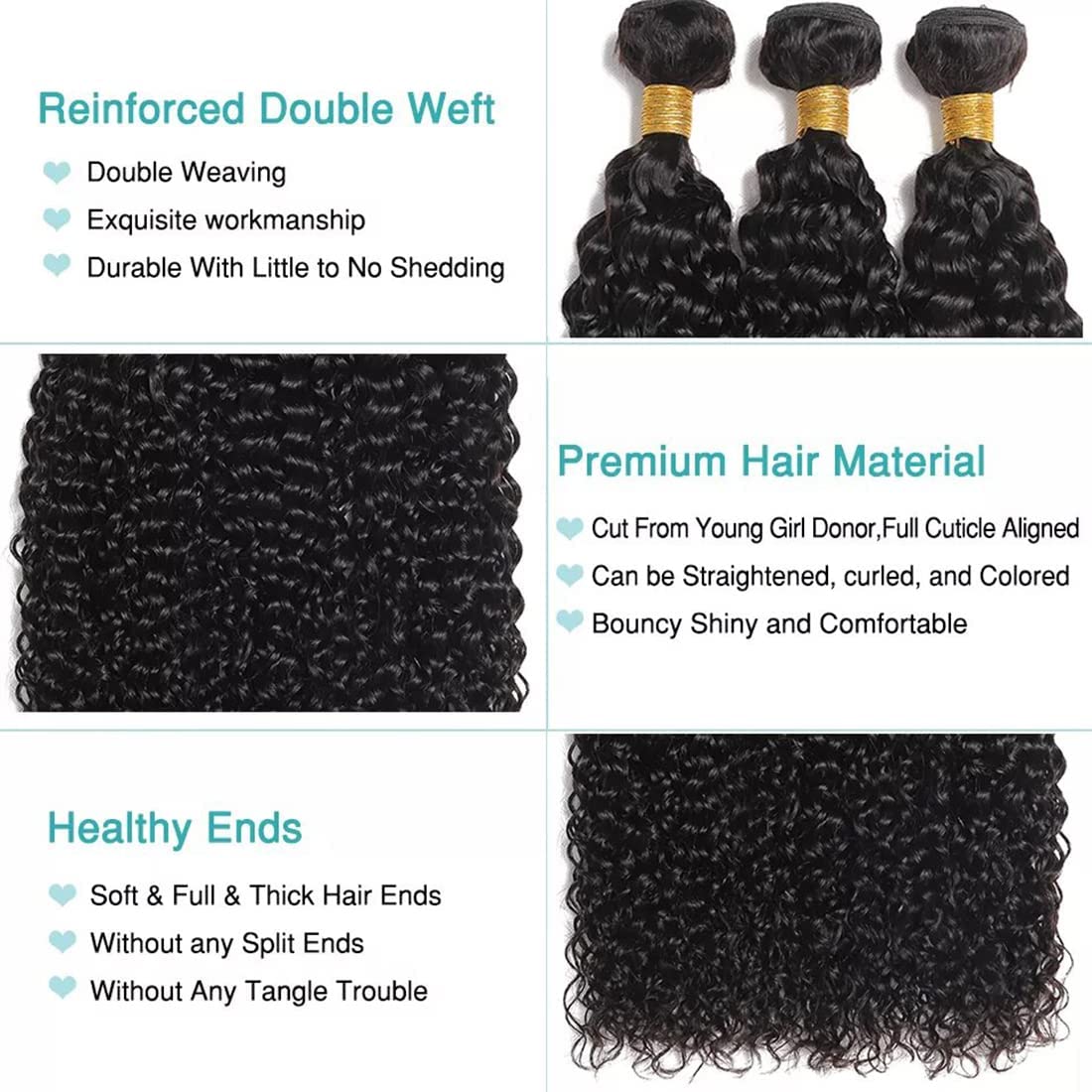 Vanlov Brazilian Water Wave Wet & Wavy Human Hair Weave Bundles - 100% Remy Curly Hair Extensions for Natural Look | Perfect for Daily Wear, Parties & Special Occasions