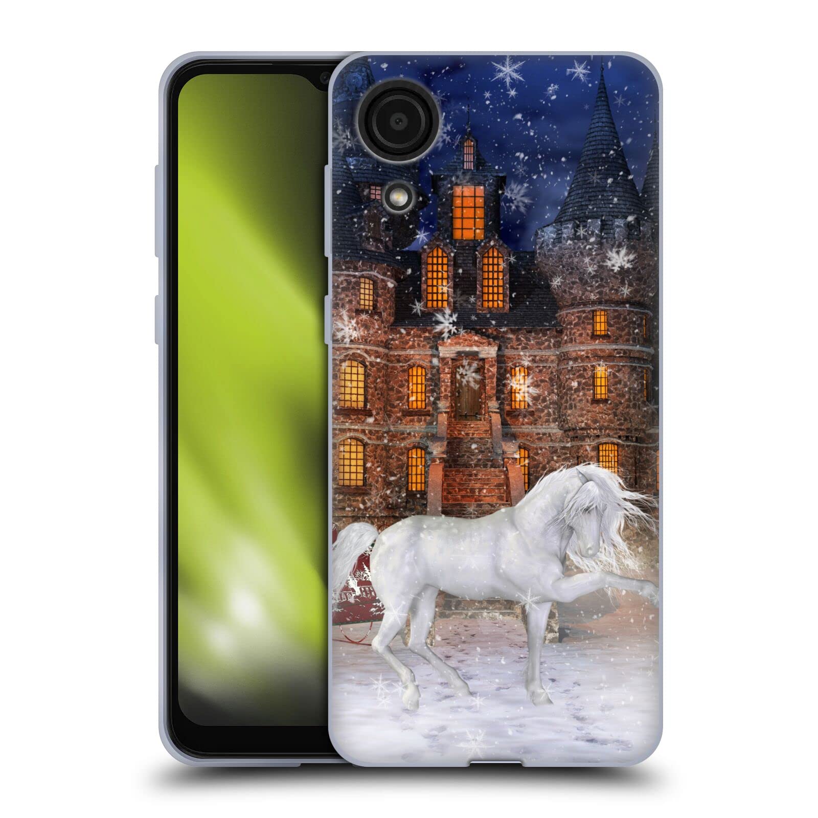 Simone Gatterwe Christmas Horses Soft Gel Case for Samsung Galaxy A03 Core (2021) - Officially Licensed by Head Case Designs, Perfect for Holiday Gifting and Festive Protection