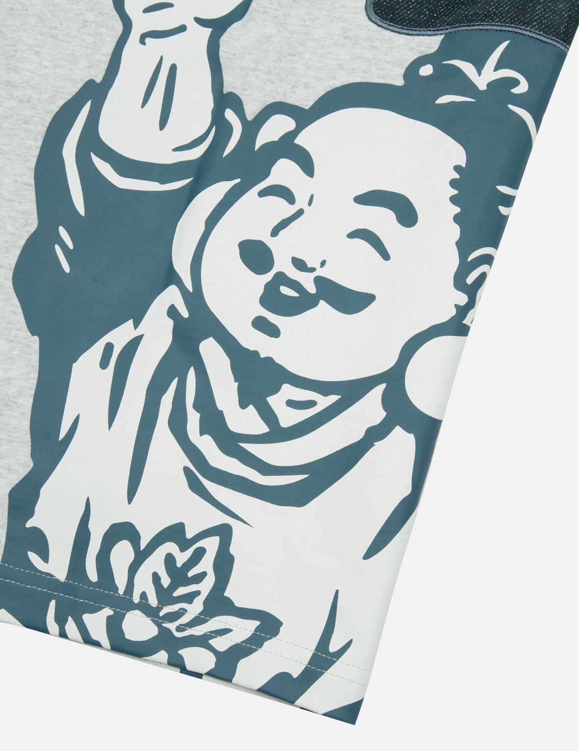 Godhead Print & Seagull Embroidery Loose Fit T-Shirt for Men - Vintage Graphic Tee with Unique Design for Casual Wear, Street Style & Summer Outfits