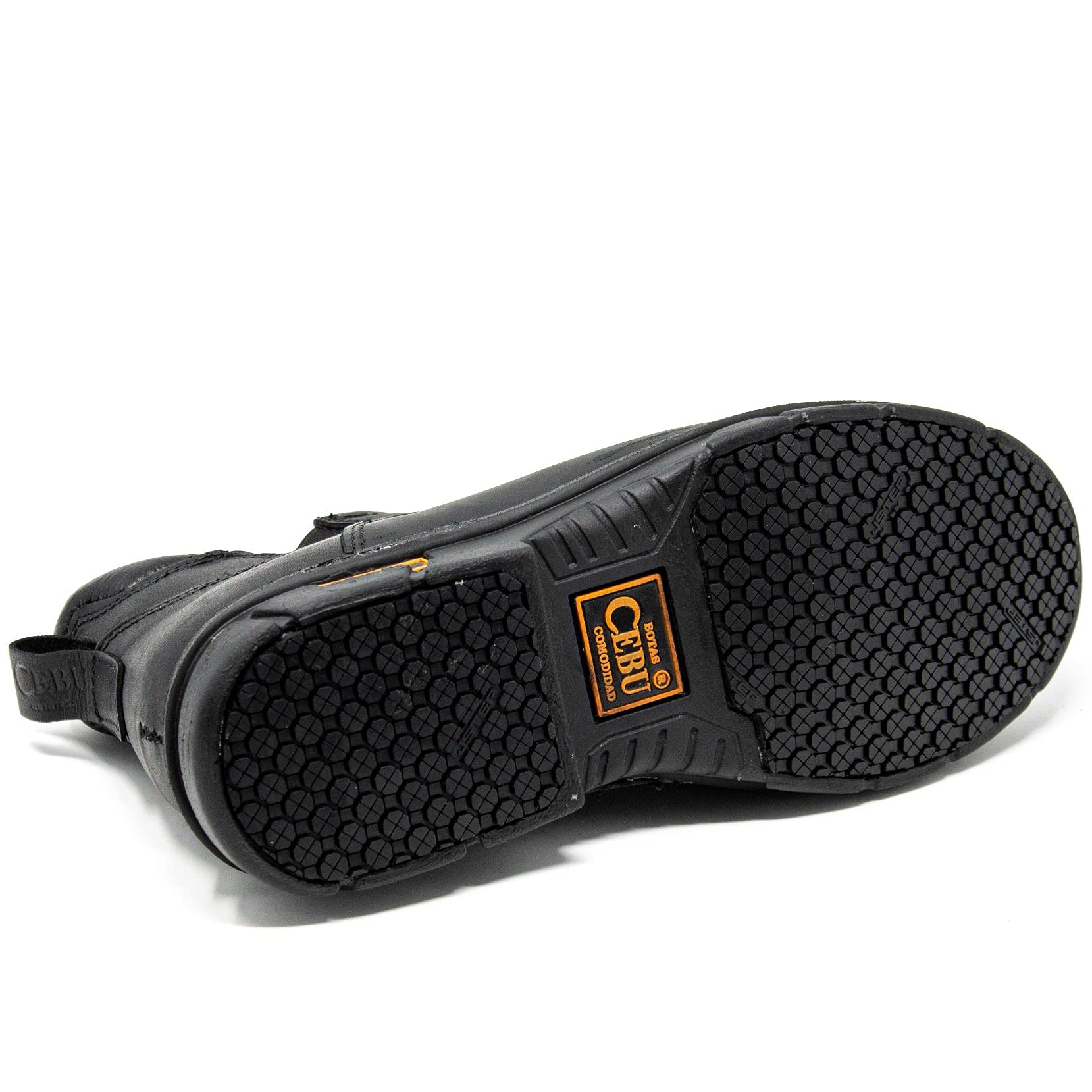 CEBU Men's 6-Inch Slip-On Work Boots - Soft Toe, Non-Slip Grip for Construction & Warehouse - Comfortable Safety Shoes for Outdoor Work & Heavy Duty Jobs