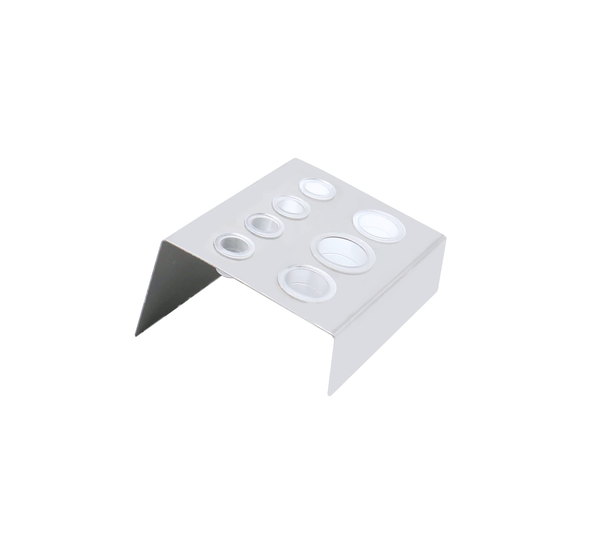 6PCS Stainless Steel Watercolor Pigment Ink Cup Holder with 7 Holes - Permanent Makeup & Tattoo Accessories (Silver) - Ideal for Tattoo Artists, Permanent Cosmetics, and Watercolor Painting