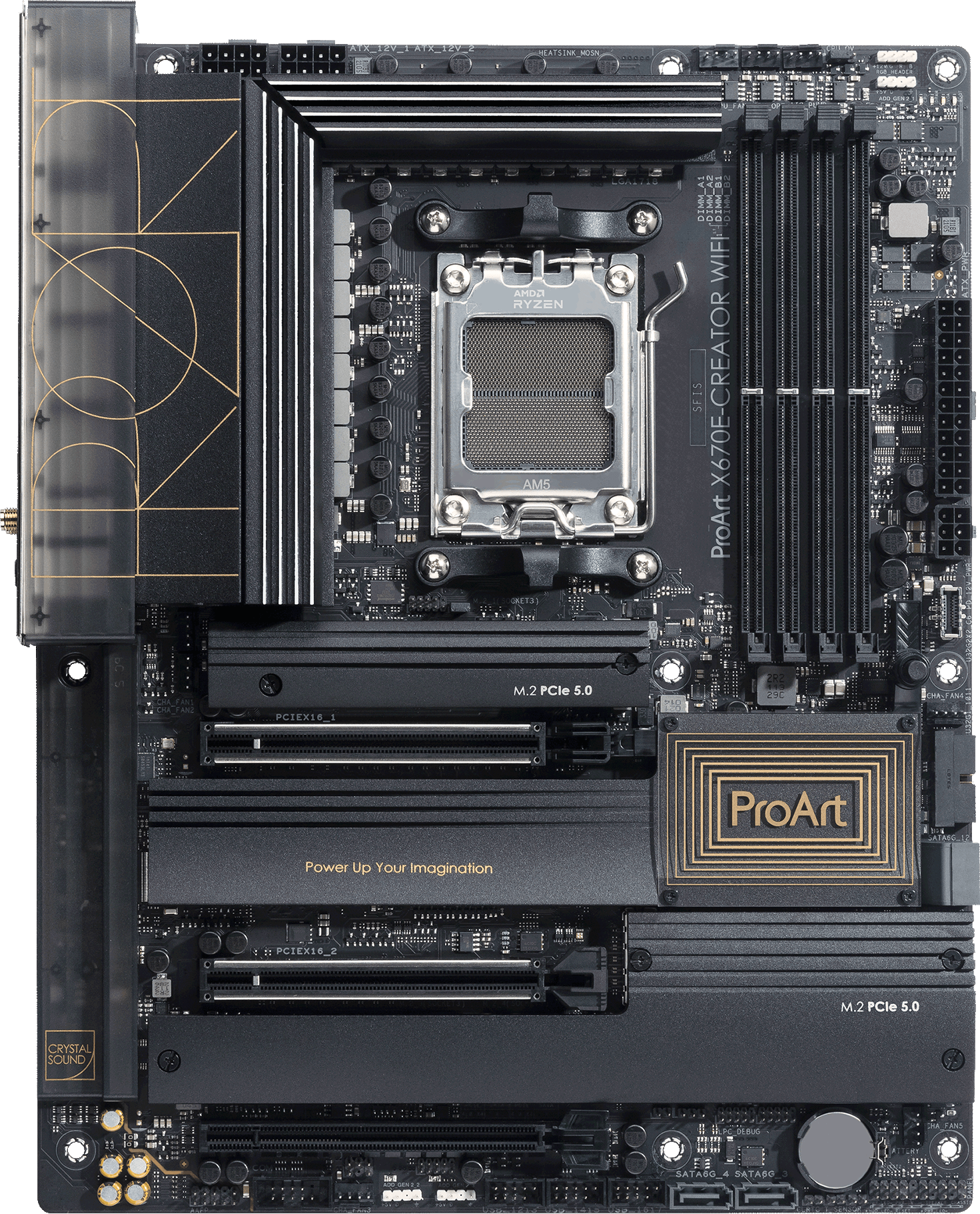 ASUS ProArt X670E-CREATOR WiFi Motherboard - AMD AM5 Socket, PCIe 5.0, DDR5 Support - Perfect for Content Creation, 3D Rendering & High-Performance Workstations