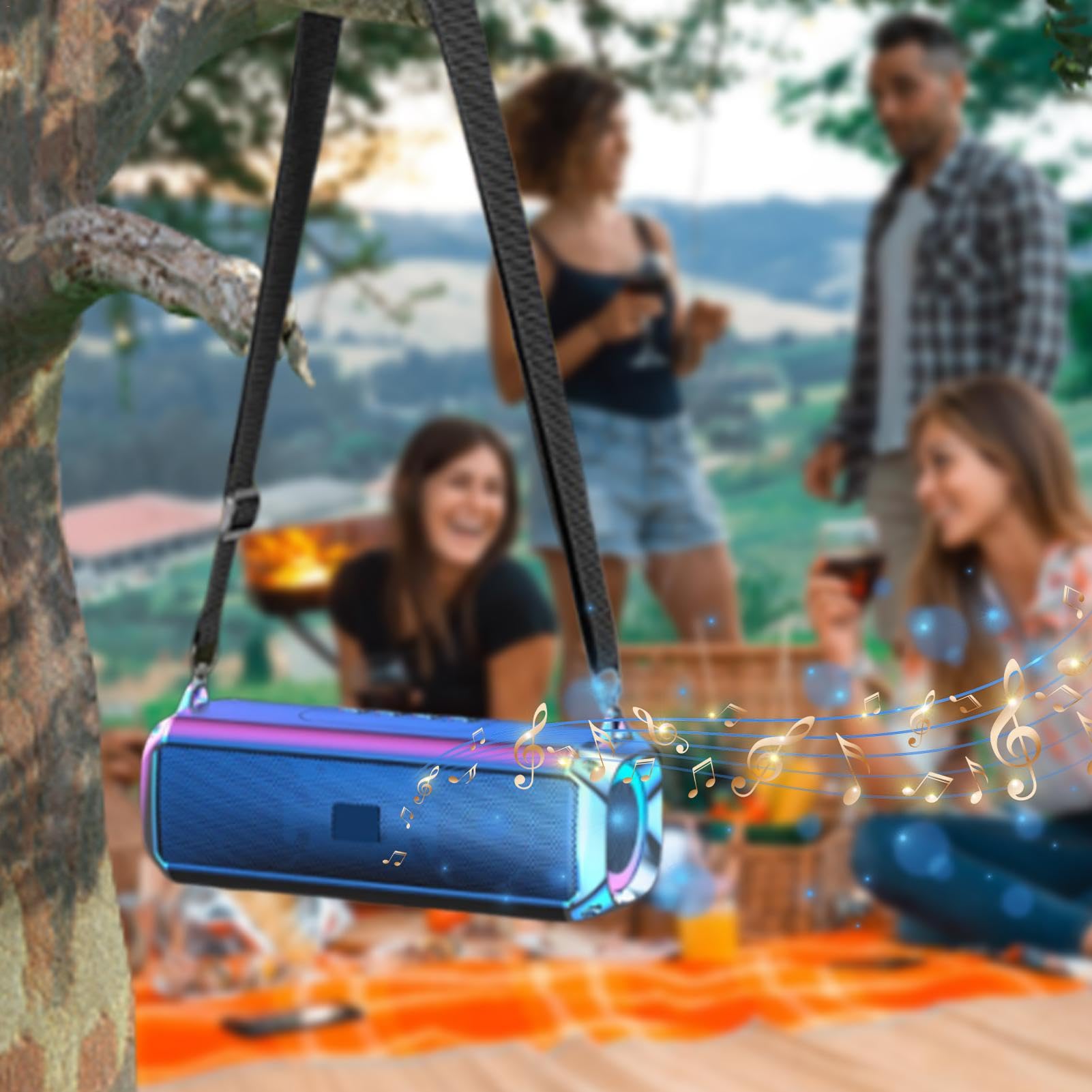 Kivrimlarv Wireless Bluetooth Speaker with FM Radio - Portable Waterproof Outdoor Speaker, Compact Desktop Speaker for Home, Beach, Parties & Travel - Perfect for Poolside, Camping & Backyard Gatherings