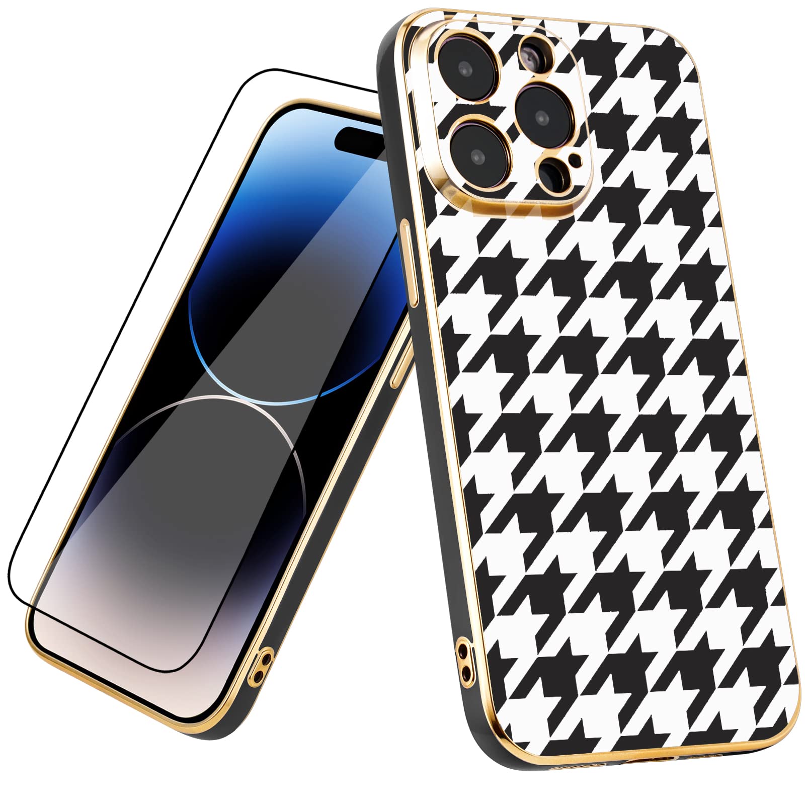 Premium Black & White Floral TPU Case for iPhone 12 Pro Max (6.7