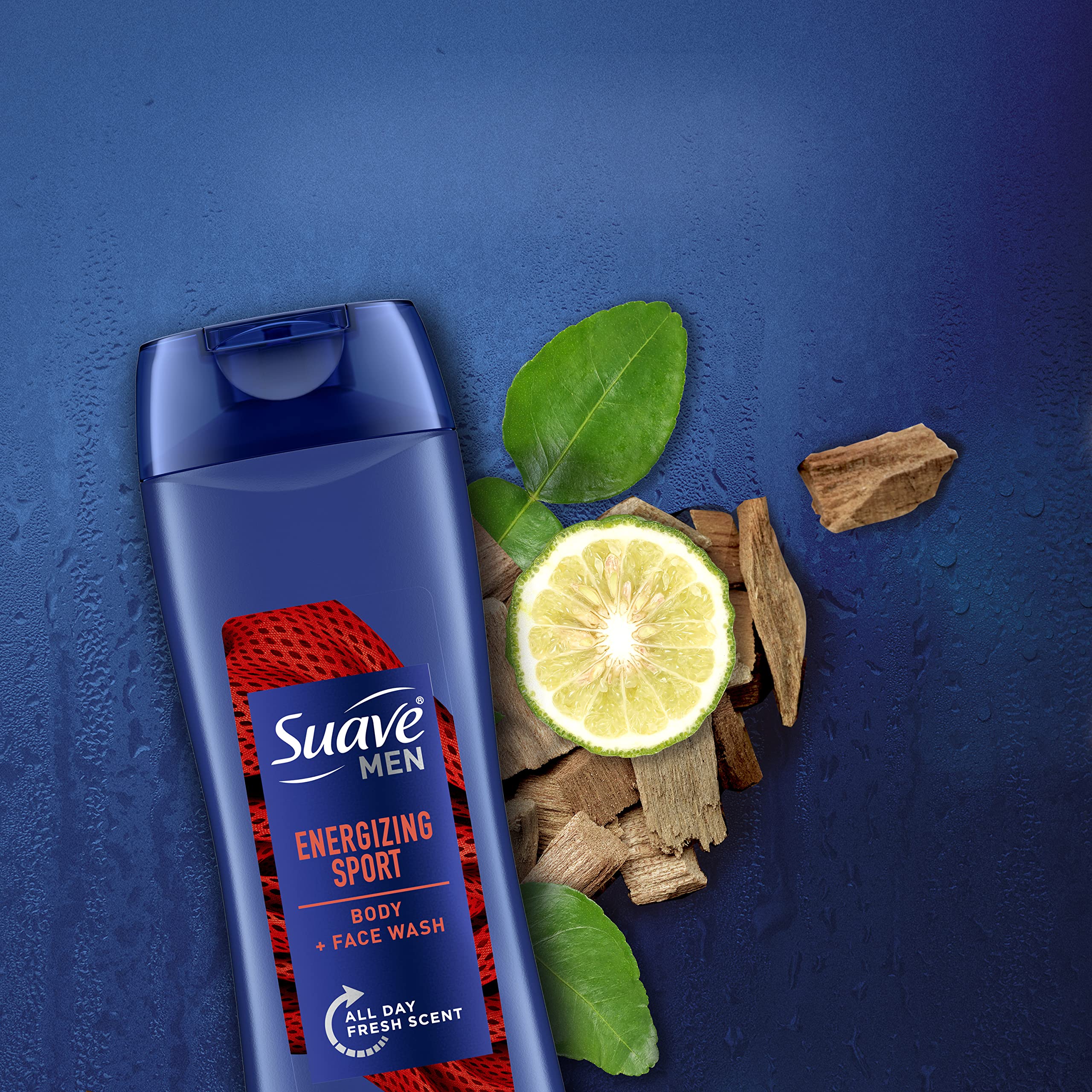 Suave Men's Sport Fragrance Body Wash & Shower Gel - 15 oz | Daily Hydrating Cleanser for Active Men | Gym, Post-Workout & Everyday Use