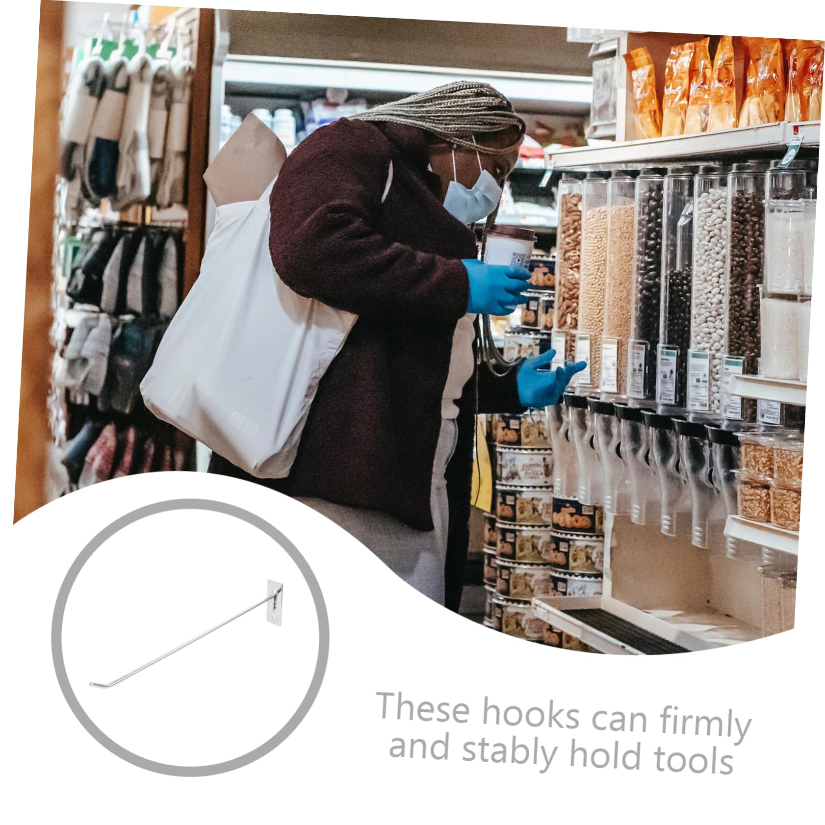 OHPHCALL Heavy Duty Metal Wall Hooks - Pegboard Hooks for Supermarket Shelves & Retail Displays - Easy Installation - Perfect for Organizing Tools, Kitchenware & Retail Merchandise