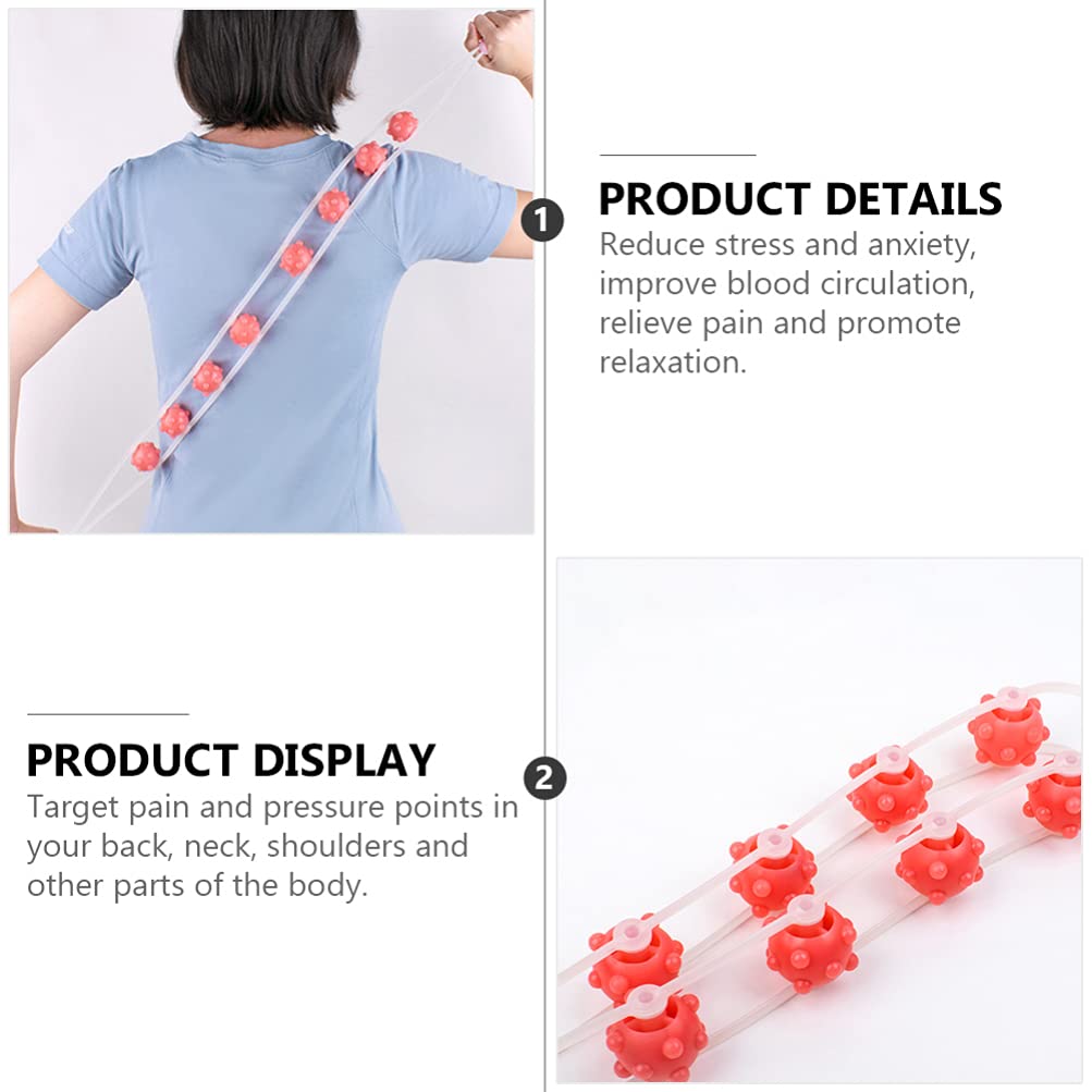 Trigger Point Massager with Massage Balls - Deep Tissue Back, Neck, Shoulder & Leg Massage Roller - Anti Cellulite & Muscle Pain Relief - Pink Body Massager for Home, Office & Gym Use